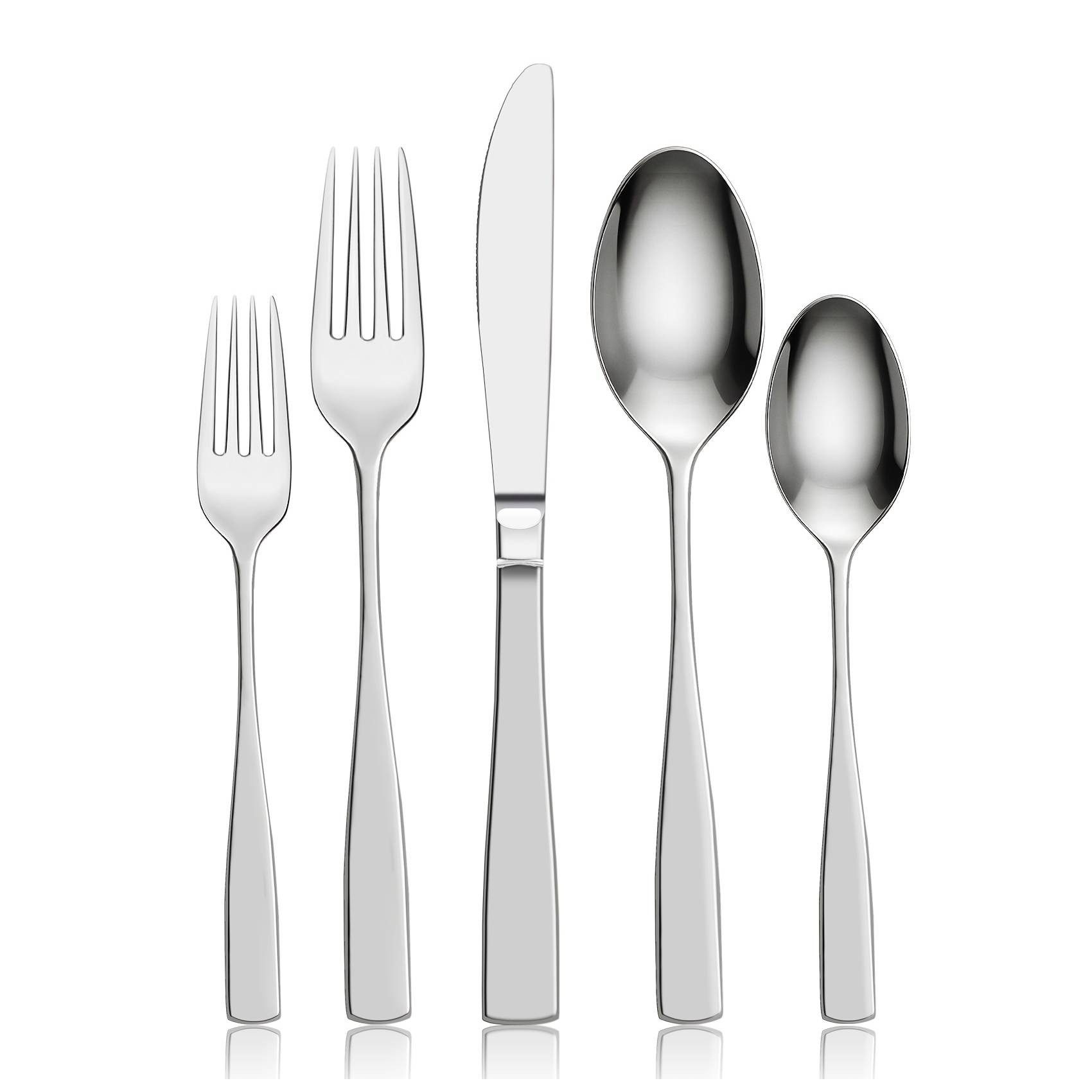 lindahandel Besteck-Set Besteck Set 1/6/12 Personen–Edelstahl 4/5 teilig, spülmaschinenfest (5-tlg), 1 Personen, 401 Edelstahl, Robust & rostfrei, ideal für Alltag & Gäste