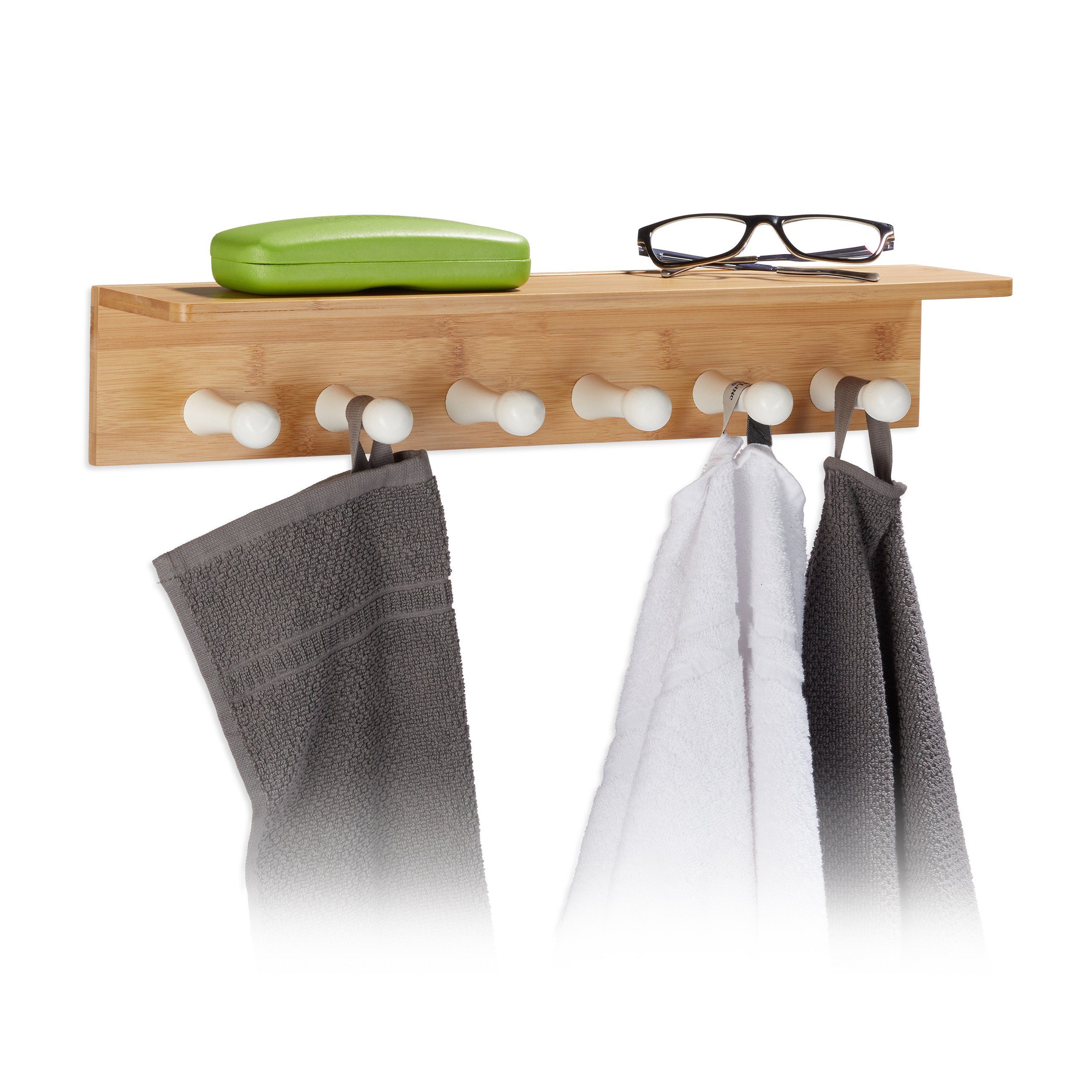 relaxdays Handtuchhalter Bambus für die Wand günstig online kaufen