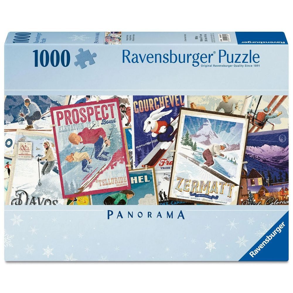 Ravensburger Puzzle Erwachsenenpuzzle 1000 Teile - Vintage Ski-Poster, 1000 Puzzleteile