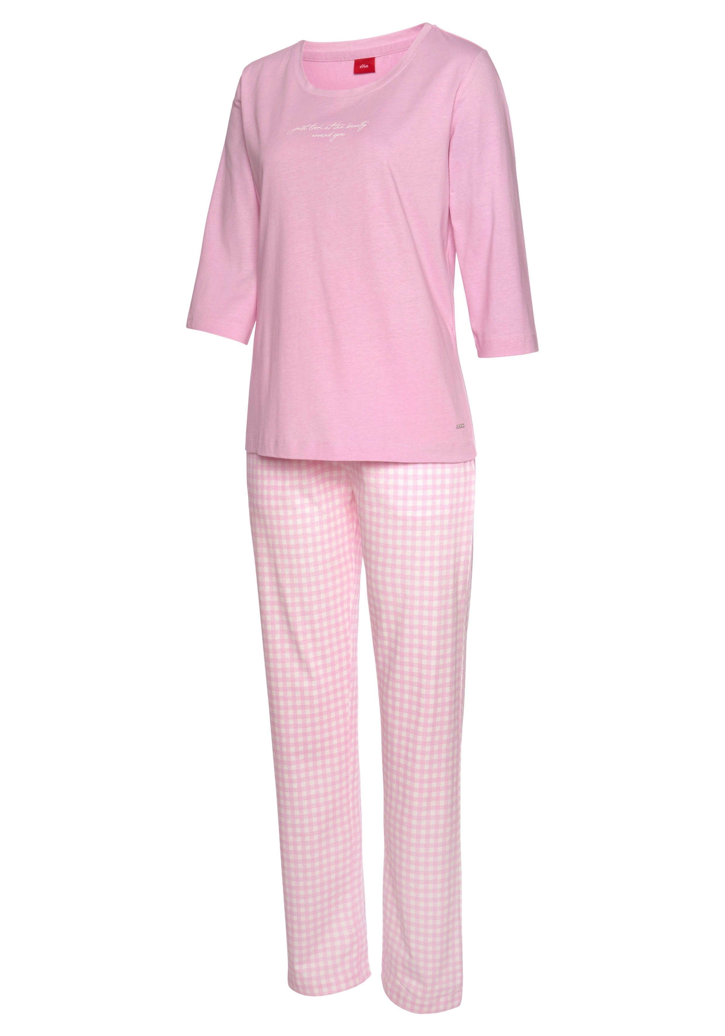 s.Oliver Pyjama tlg., (2 1 Stück) rosa-kariert