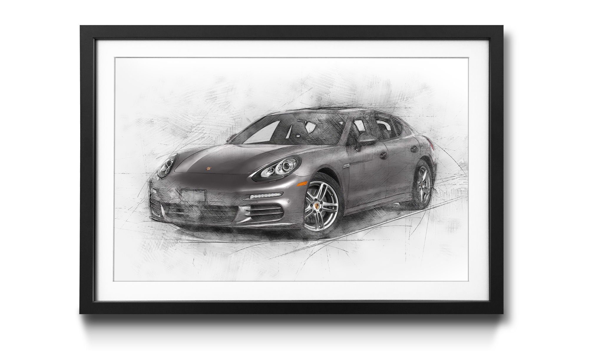WandbilderXXL Bild mit Rahmen Grey Power, Auto, Wandbild, in 4 Größen erhältlich