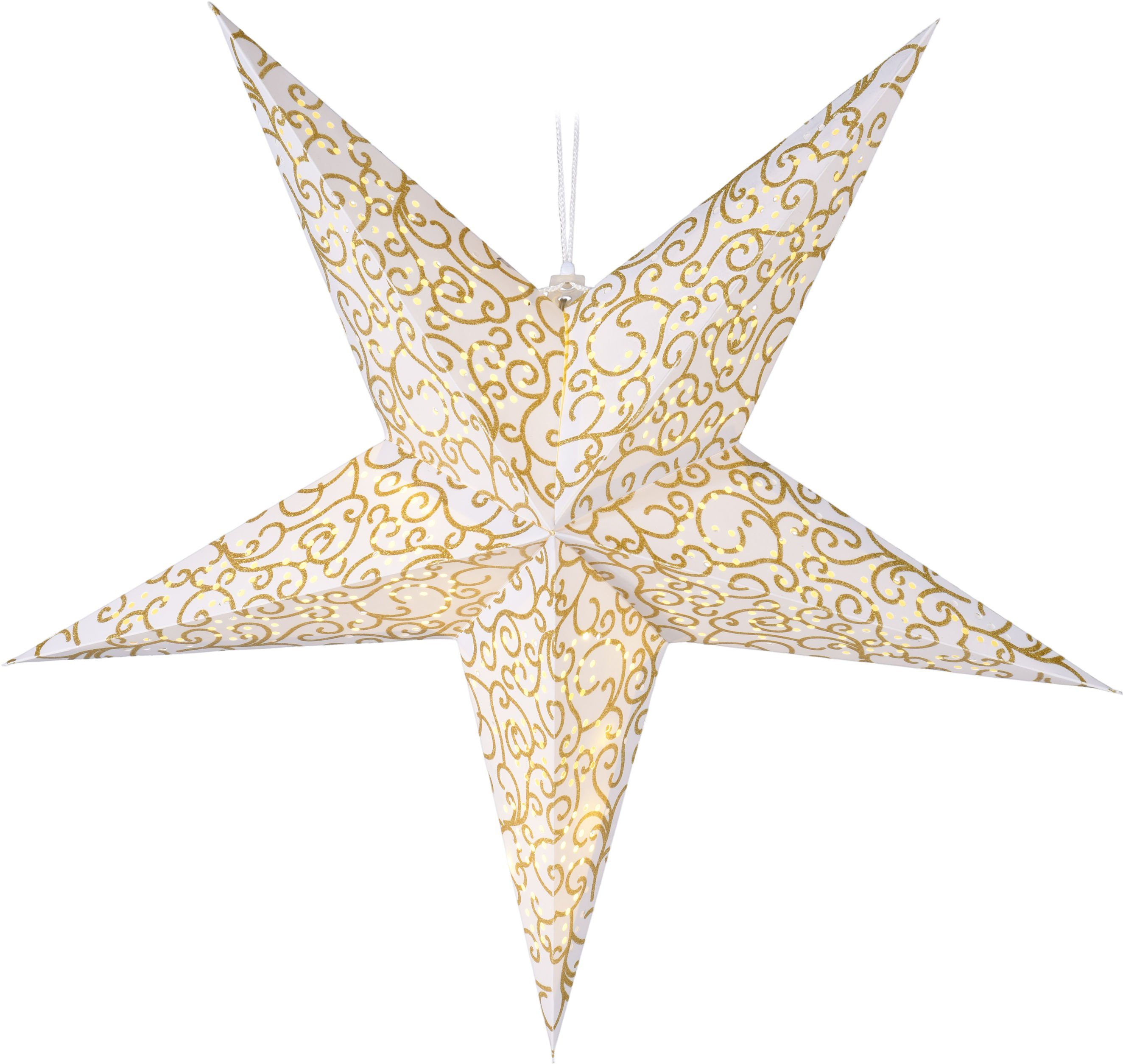 Spetebo LED Stern Hänge Weihnachtsstern 3D gold - 60 cm / 10 LED, 2, LED, w günstig online kaufen