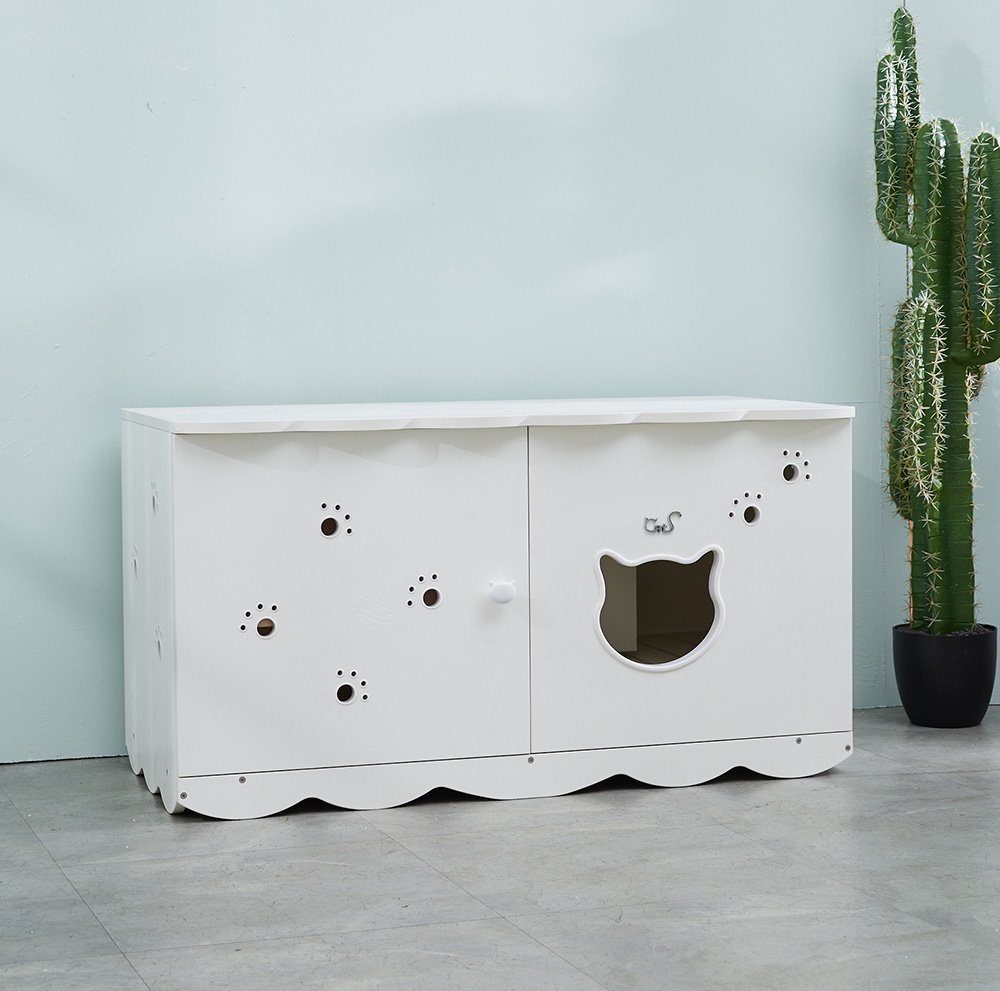 CatS Design Katzentoilette CatS Design Katzenklo hochwertig Holz Katzentoilet, 105,6 x 53 x 57,6 cm-hochwertig solider holz-edel Designmöbel-Extreme starke Konstruktion-katzenklo