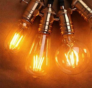 oyajia Flutlichtstrahler LED Edison Vintage Glühbirne, E27 antike Lampe Vintage Glühlampe Dekor, LED wechselbar, Warmweiß, ST64 G125 Antike Bulb, 2700K Amber Warm Nostalgie und Retro-Licht