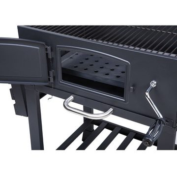 TAINO Holzkohlegrill HERO, XL, Kohlerost höhenverstellbar, kleiner Smoker, Seitentisch klappbar