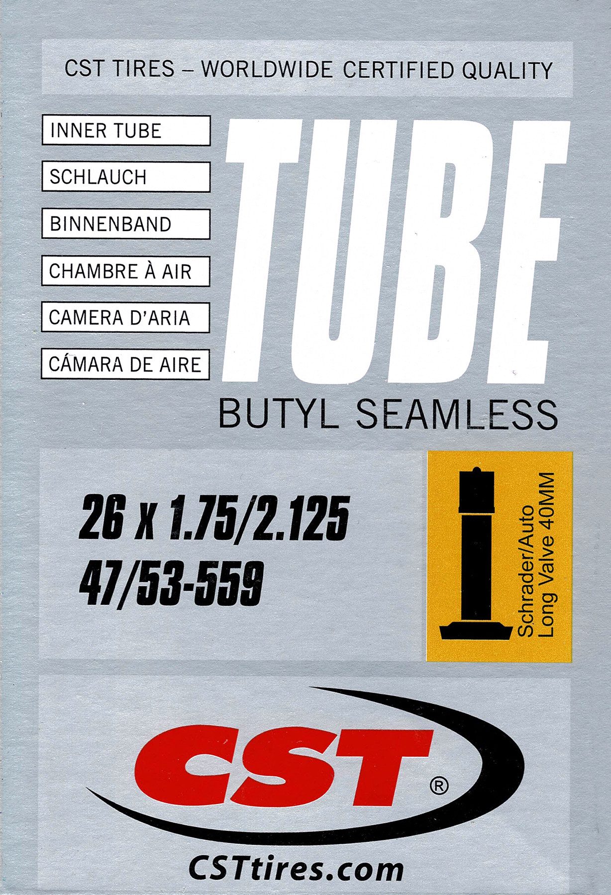 CST Fahrradschlauch CST Fahrrad Schlauch 26 AV 40 mm Autoventil 47/53-559 Butyl Schrader