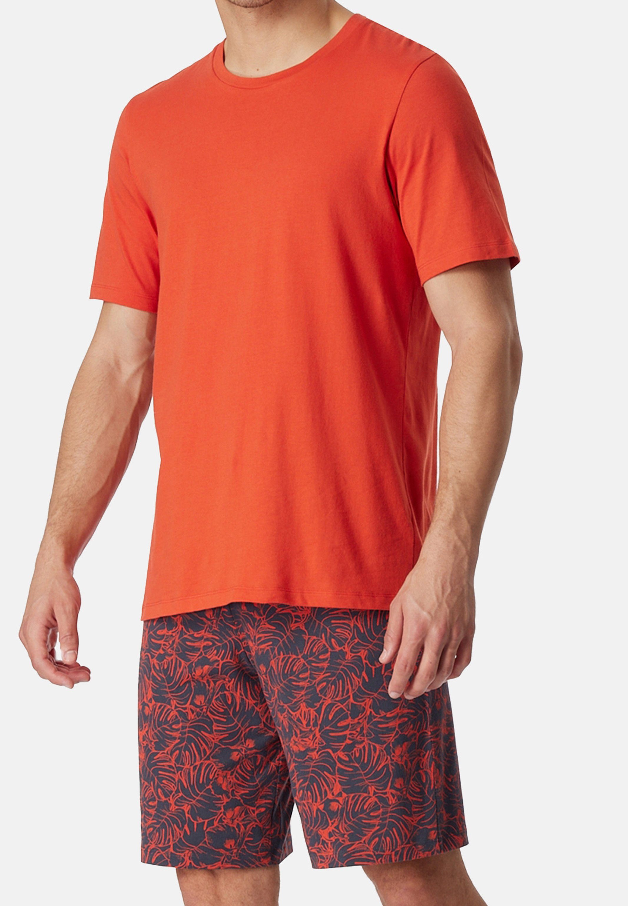 Schiesser Pyjama Casual Essentials (Set, 2 tlg) Schlafanzug - Baumwolle -  Atmungsaktiv - Set aus T-Shirt und Shorts, Hose mit elastischem Bund