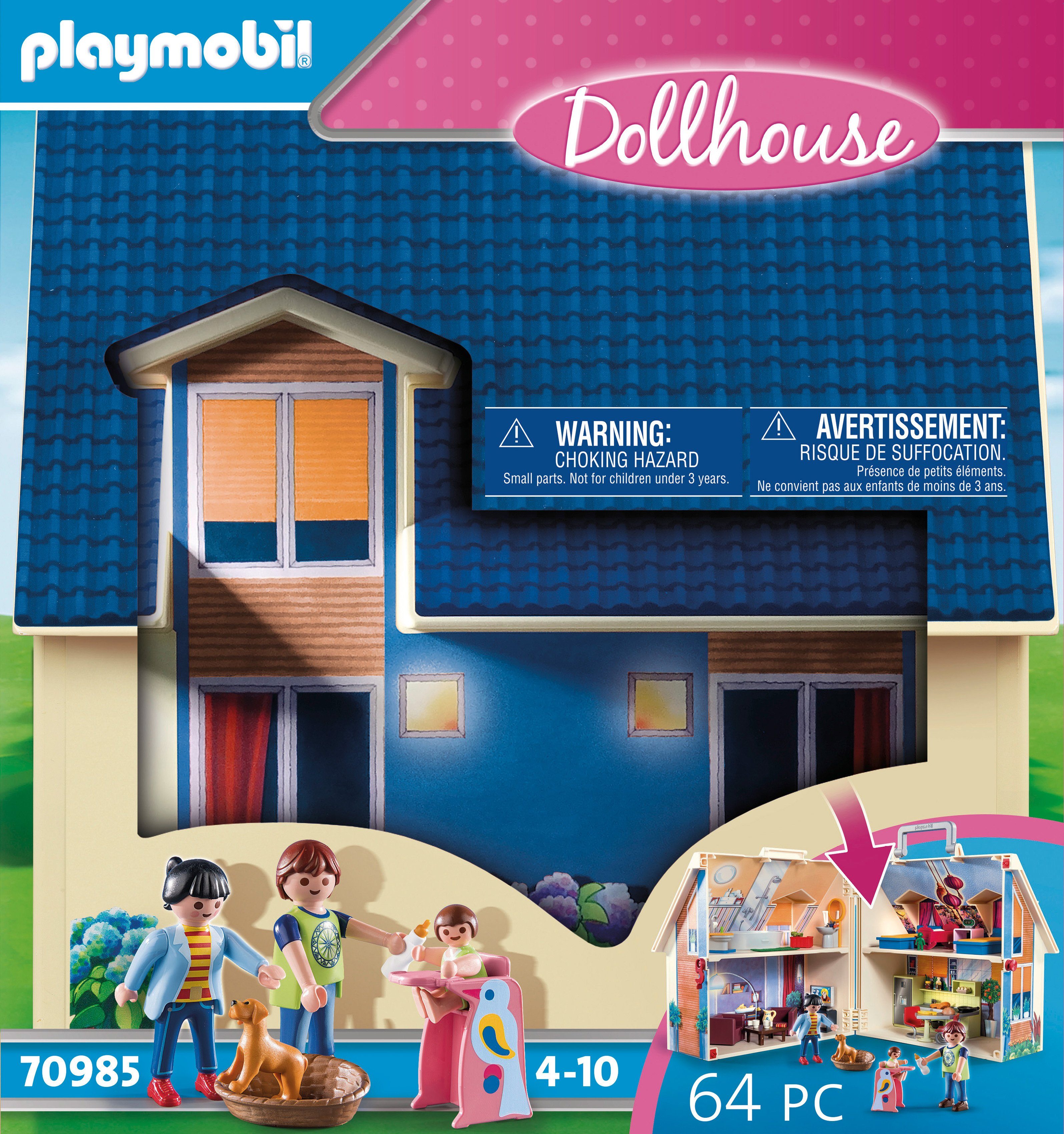 Playmobil® Mitnehm-Puppenhaus (70985), Dollhouse Konstruktions-Spielset, (64 St), Made in Europe – Bild 3 von 5