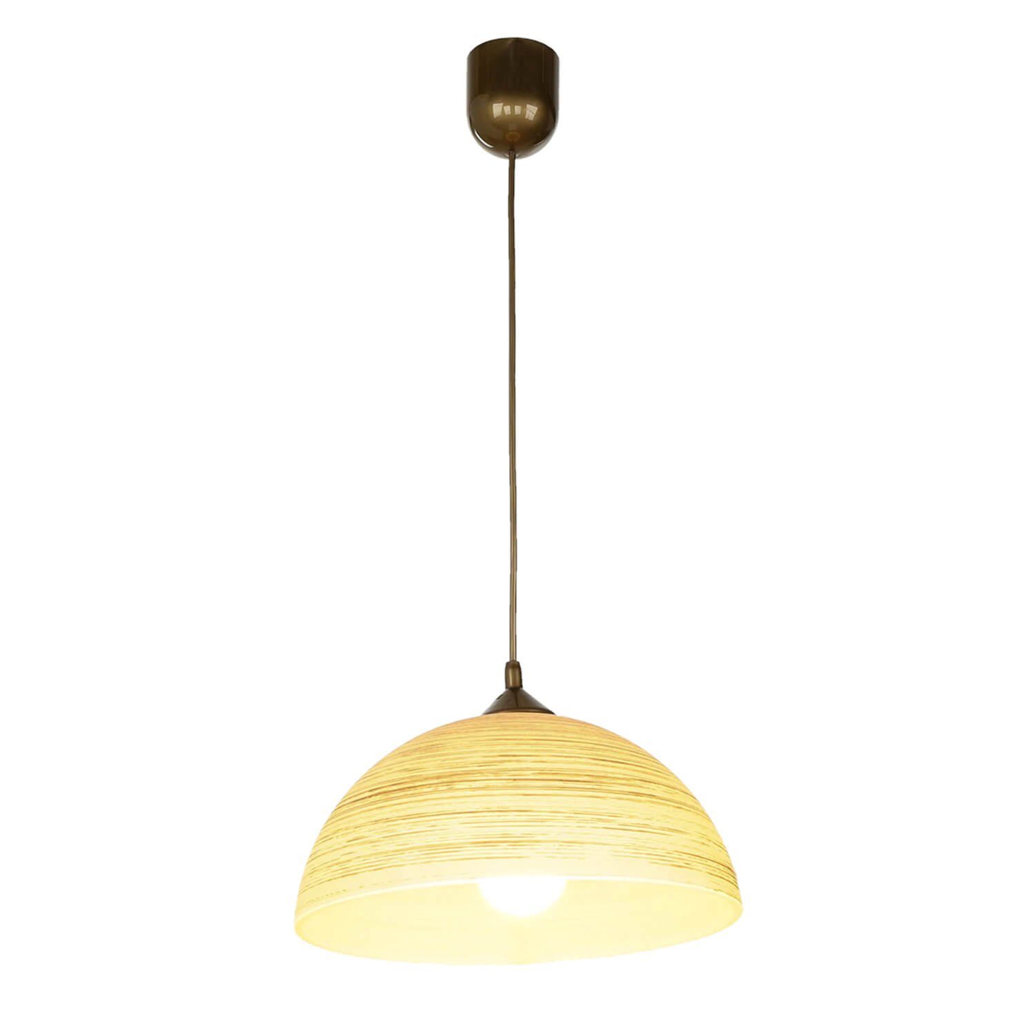 FERA, Pendelleuchte Licht-Erlebnisse Hängeleuchte Design Leuchtmittel, Retro in Hängelampe Gold Glas Küche ohne handbemalt