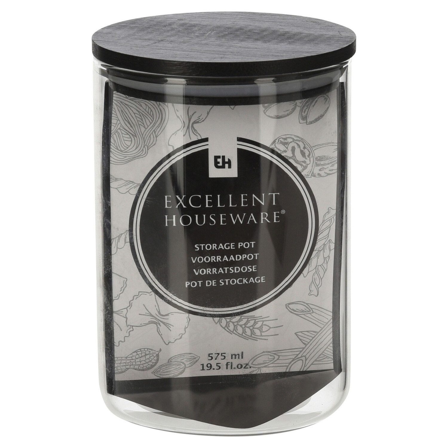 Koopman Vorratsglas LISTA, 575 ml, H 13 cm, Ø 9 cm, Borosilikatglas, Bambus, (1-tlg), Bambusdeckel