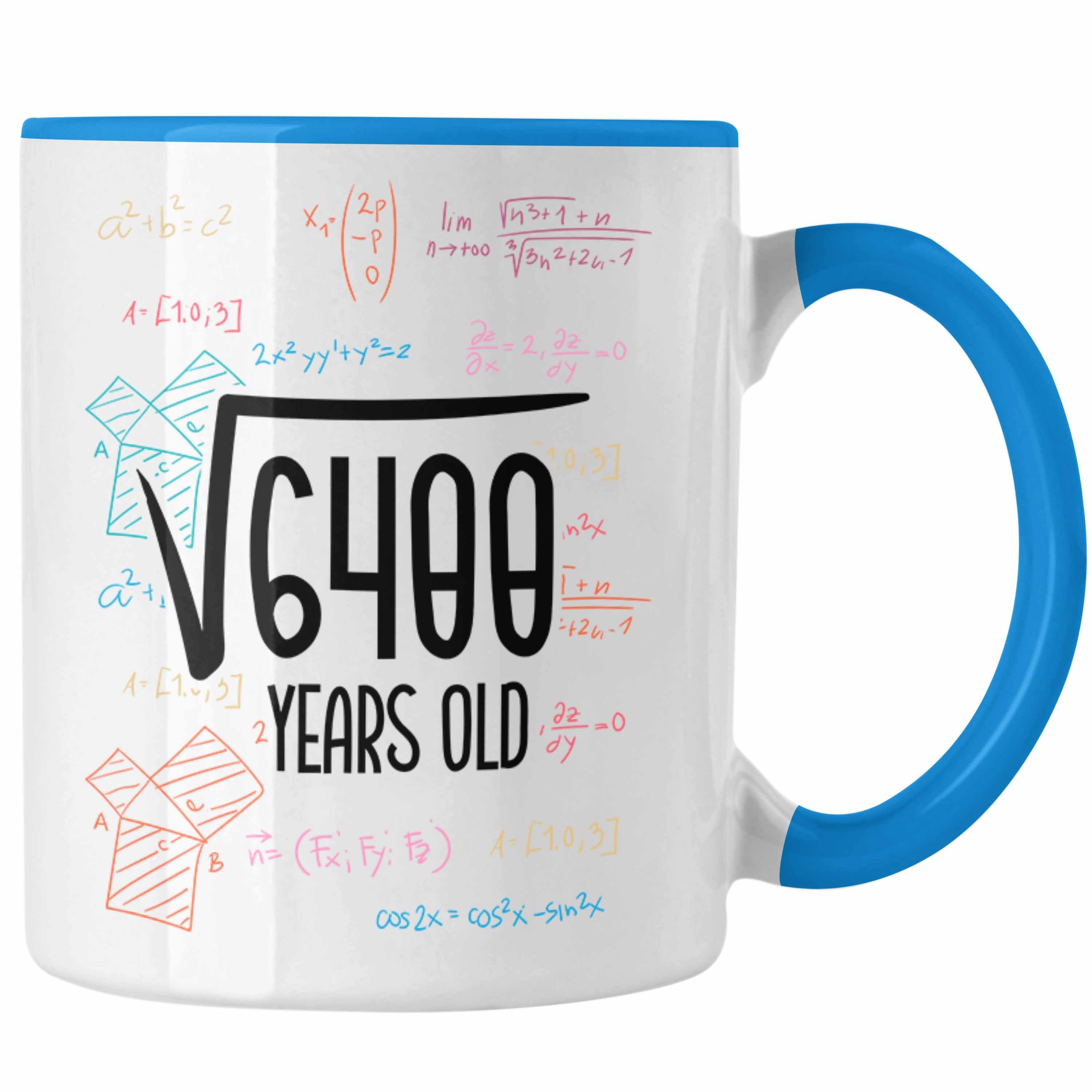 Trendation Tasse 80er Geburtstag Tasse Lustige Geschenkidee zum 80. Geburtstag "Wurzel Blau