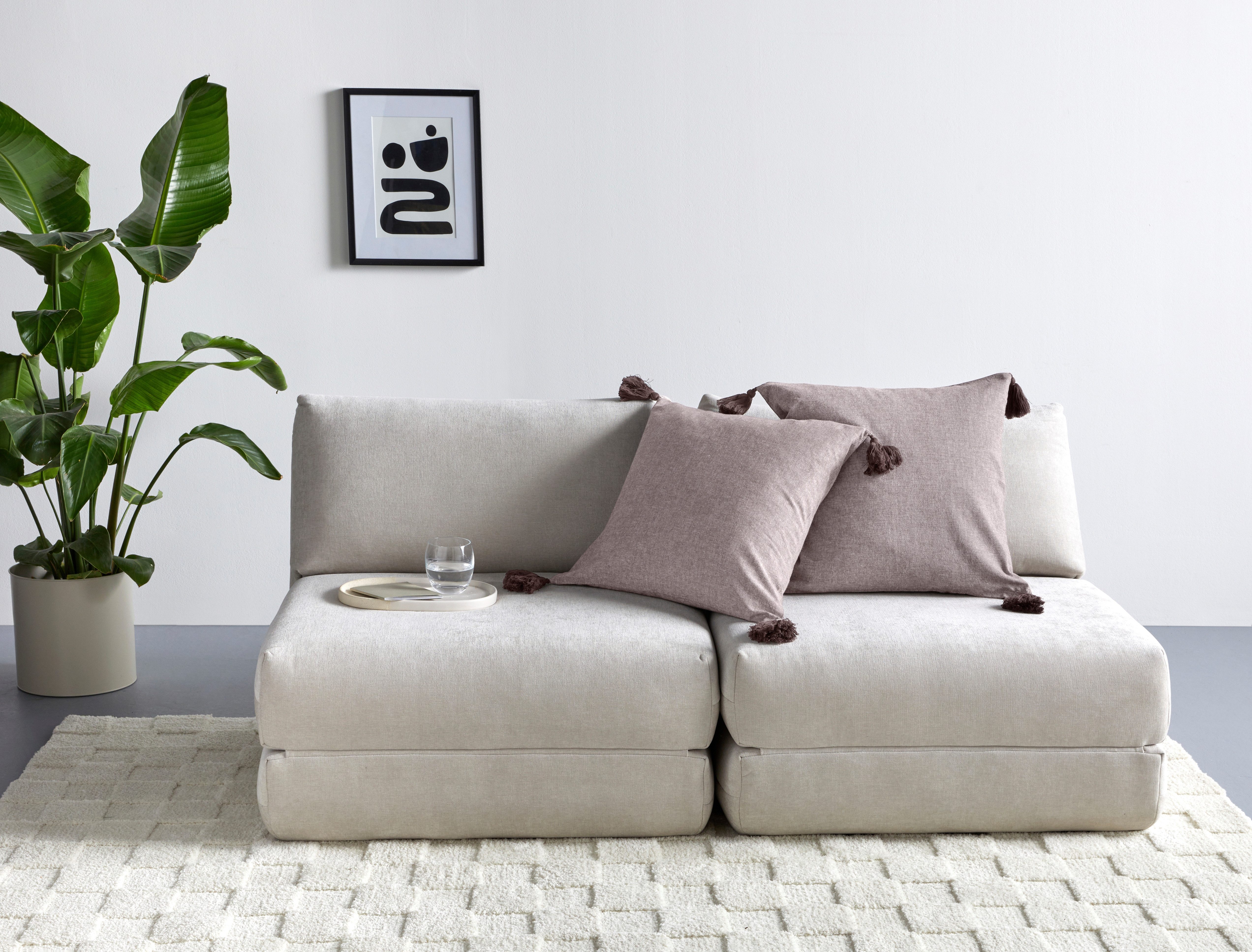 LeGer Home by Lena Gercke Dekokissen Jada, Kissenhülle ohne Füllung,Reißverschluß, 2er Set, modern, 50x50, Quaste