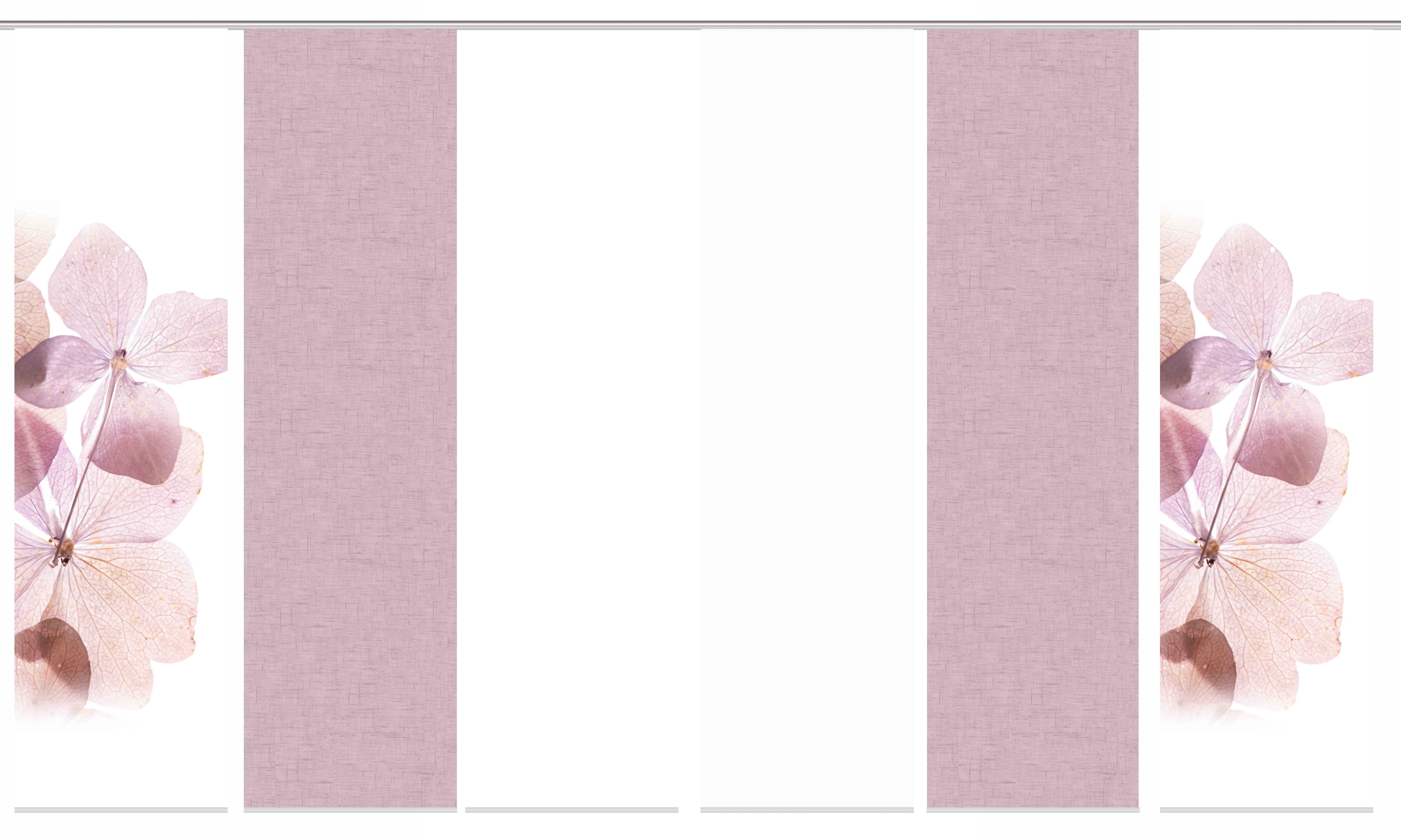HOME WOHNIDEEN Schiebegardine BONITA 6er SET (6 St), Paneelwagen, blickdicht, Schiebevorhang Digidruck 6er Set BONITA