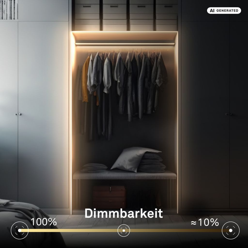Briloner Leuchten LED-Streifen COB LED Strip Dimmbar Fernbedienung Selbstklebend Kürzbar, 1-flammig, 5 m, Wohnzimmer, Schlafzimmer, Flur