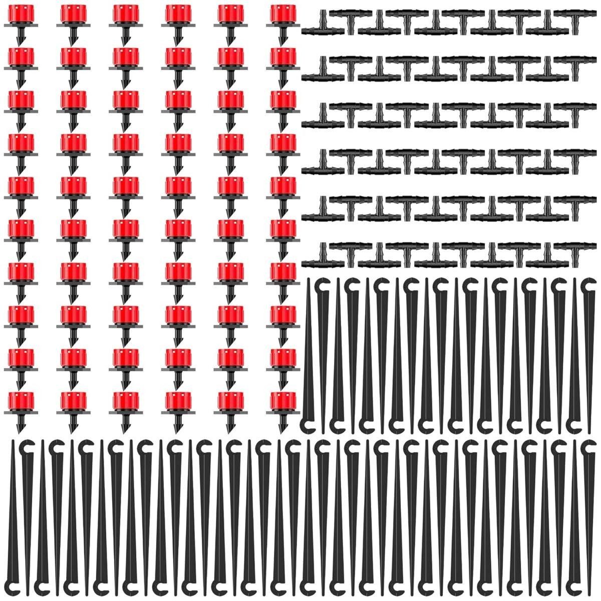 FELIXLEO Bewässerungssystem Bewässerung Tropfset 180 Stück Garten Tropfer Verbinder Halter, (2-tlg)