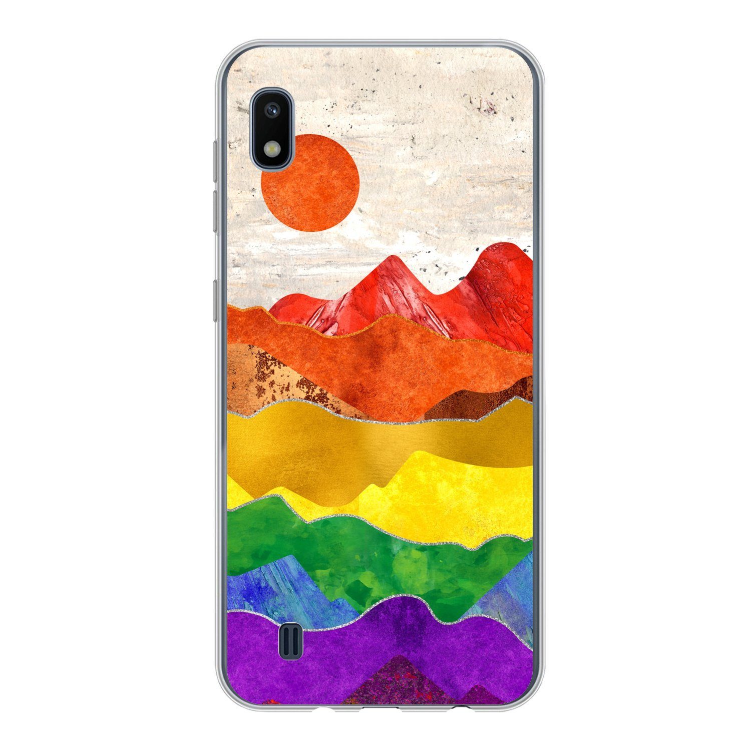 Handyhülle für Samsung Galaxy A10 Regenbogen - Marmor - Stolz