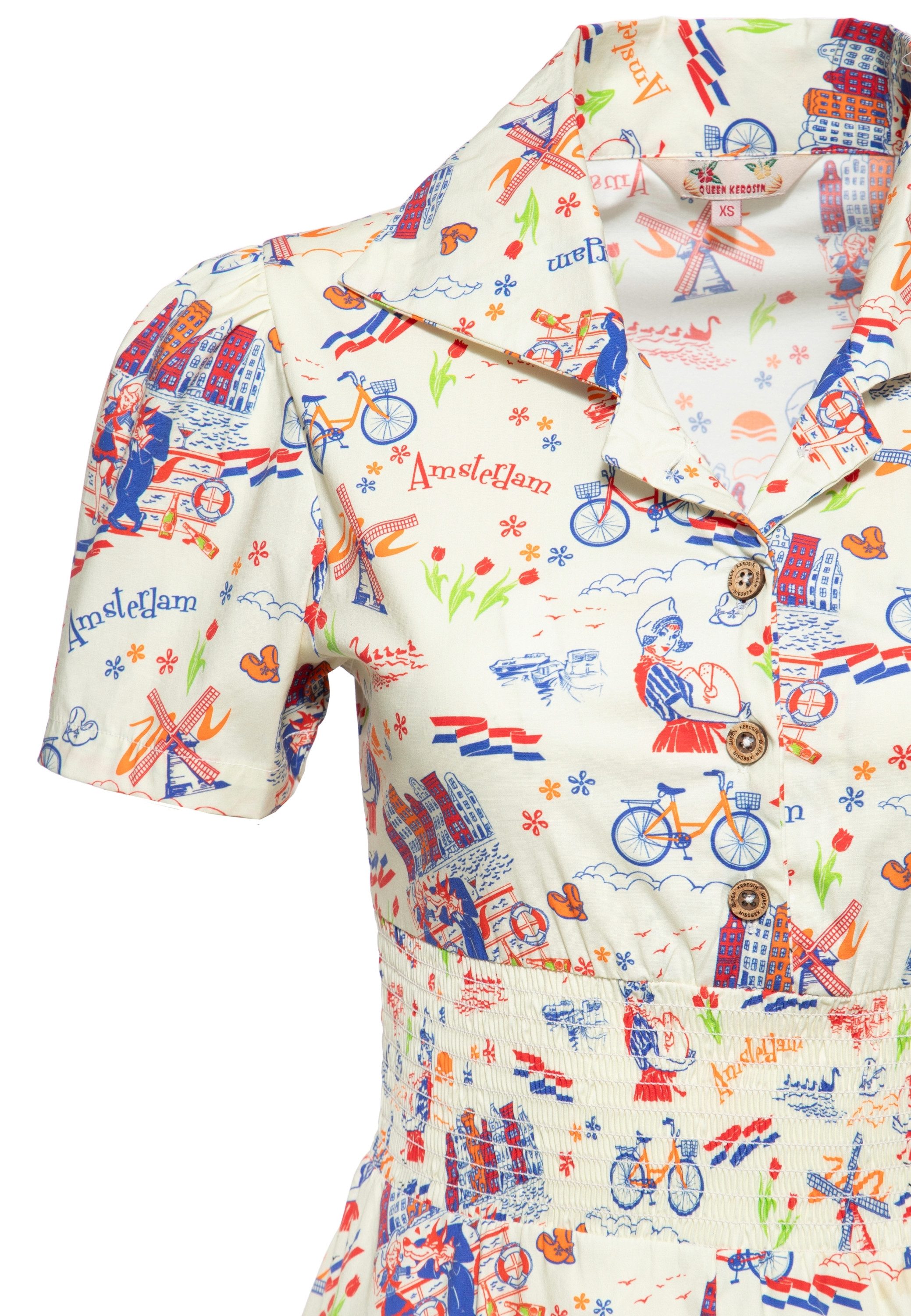 QueenKerosin Sommerkleid Amsterdam (1-tlg) mit Allover-Print