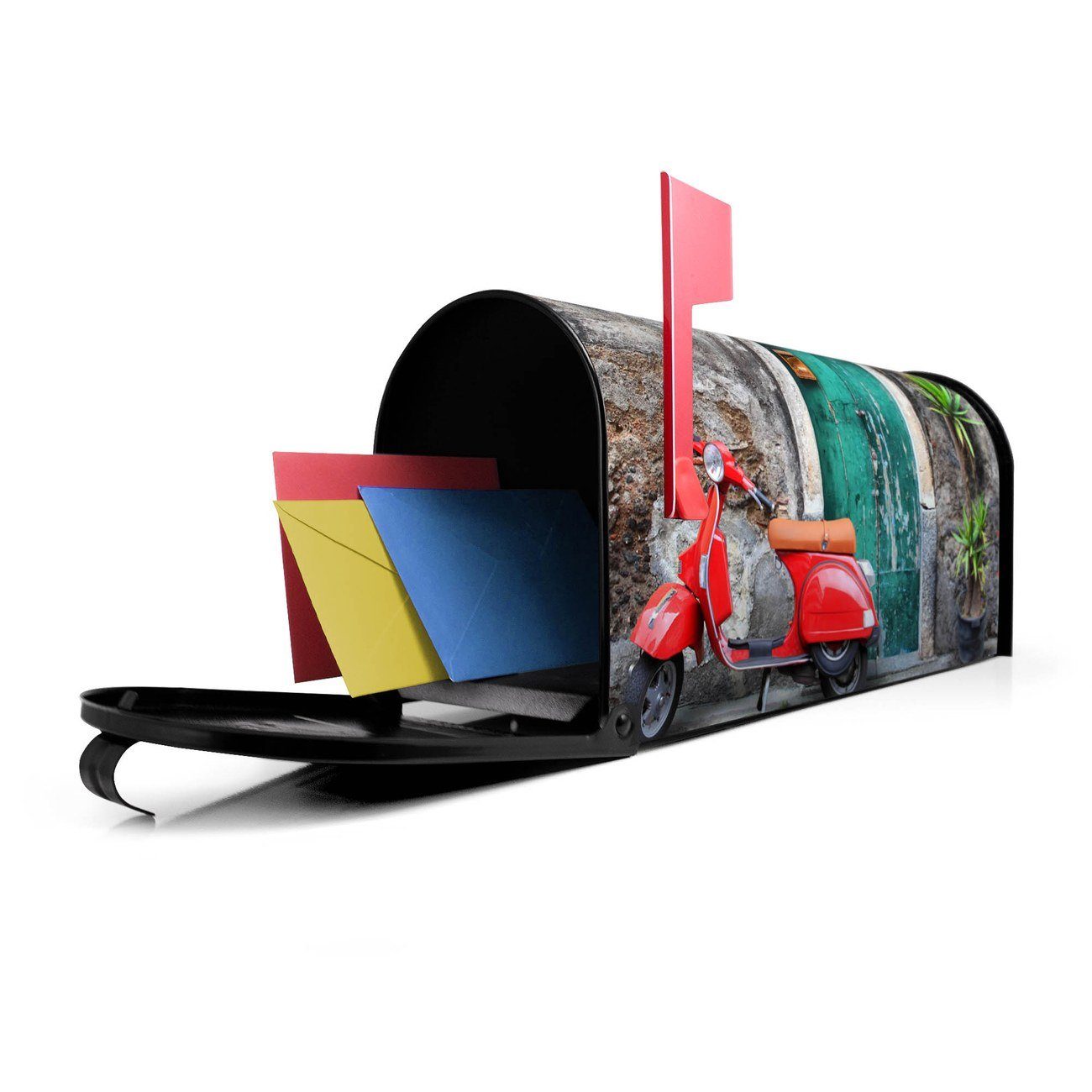 Amerikanischer banjado (Amerikanischer x Mailbox original x Italienischer Mississippi aus 22 Briefkasten, Briefkasten USA), 17 cm Roller 51 schwarz