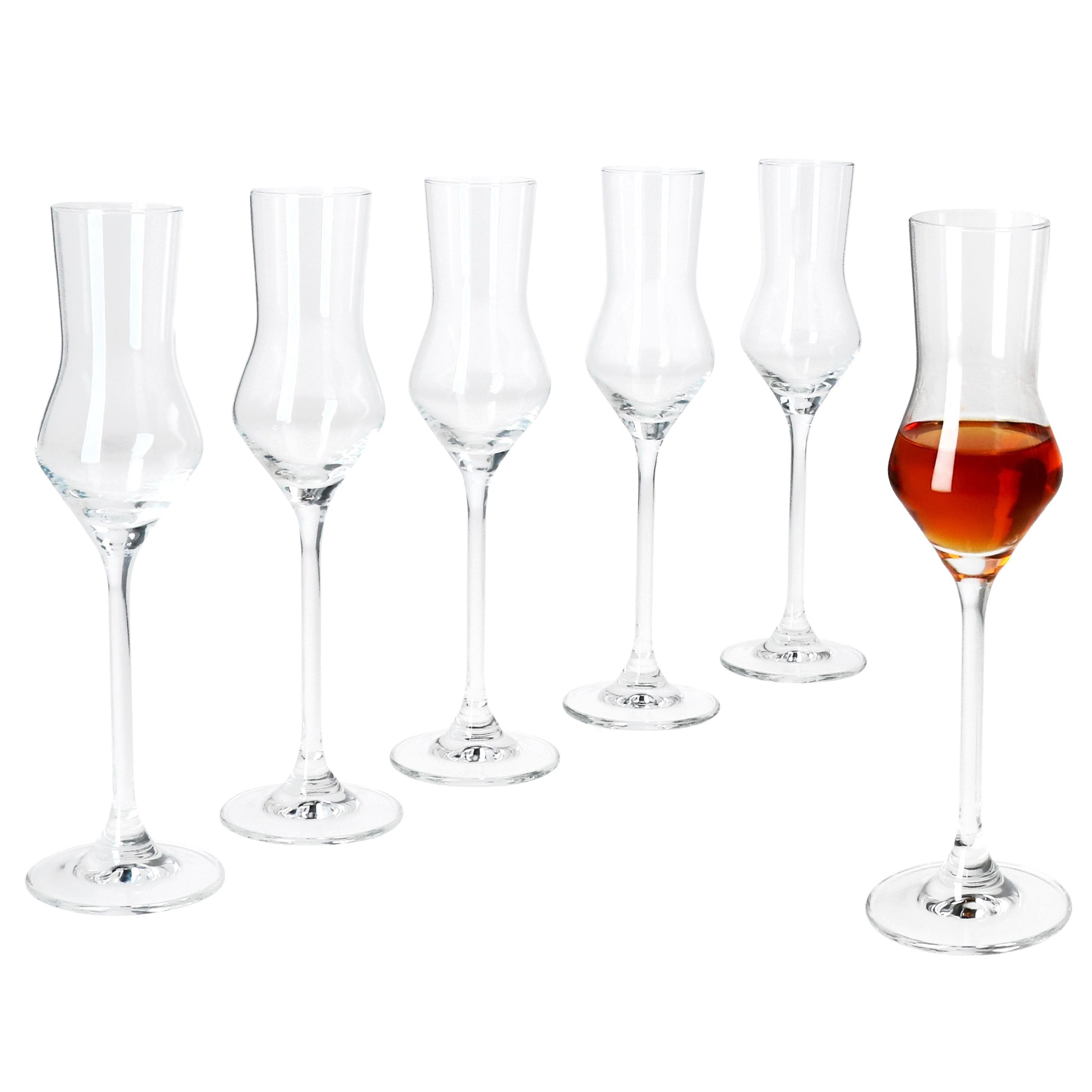 Schnapsglas 6x Specials Spirits Grappa-Gläser 30ml mit Fuß Schnapsgläser