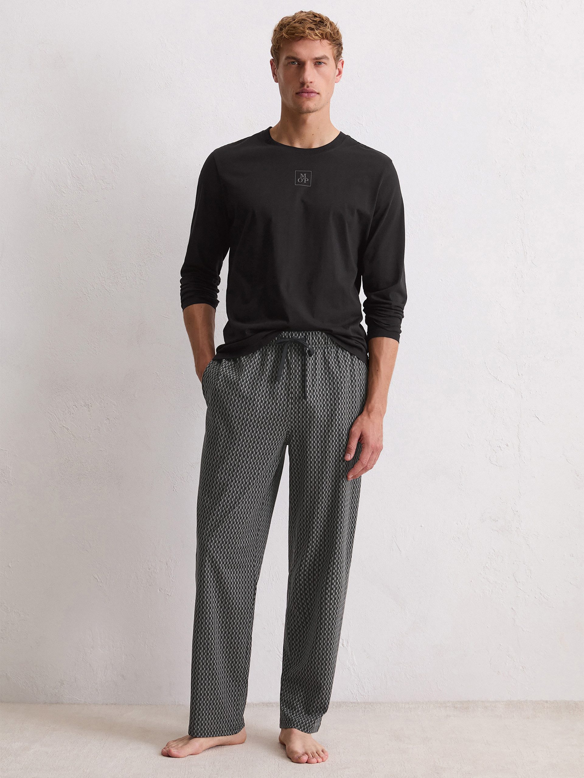 Marc O'Polo Pyjama Blend & Pair Cotton (2 tlg) Schlafanzug, Pyjama Set, Nachtwäsche