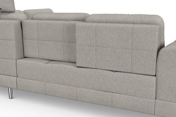 sit&more Ecksofa Bendigo L-Form, inklusive Sitztiefenverstellung, Bodenfreiheit 12 cm, in 2 Fußfarben