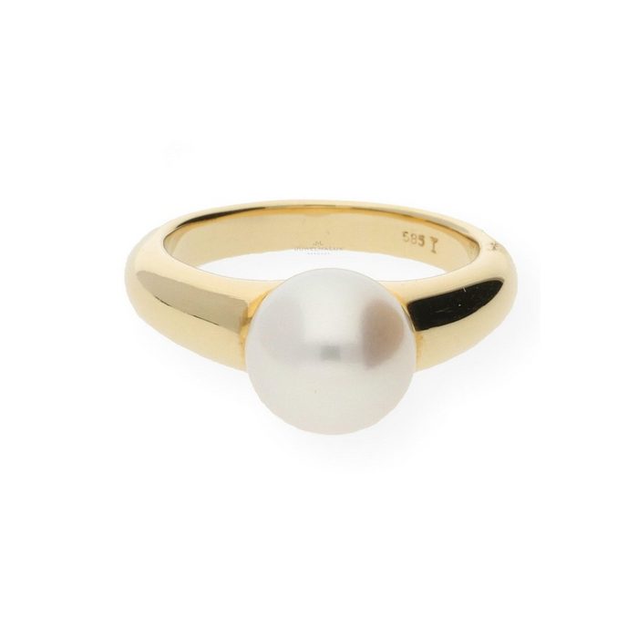 JuwelmaLux Perlenring Ring Gold Damen mit Süsswasserzuchtperle (1-tlg) Gelbgold 585/000 inkl. Schmuckschachtel