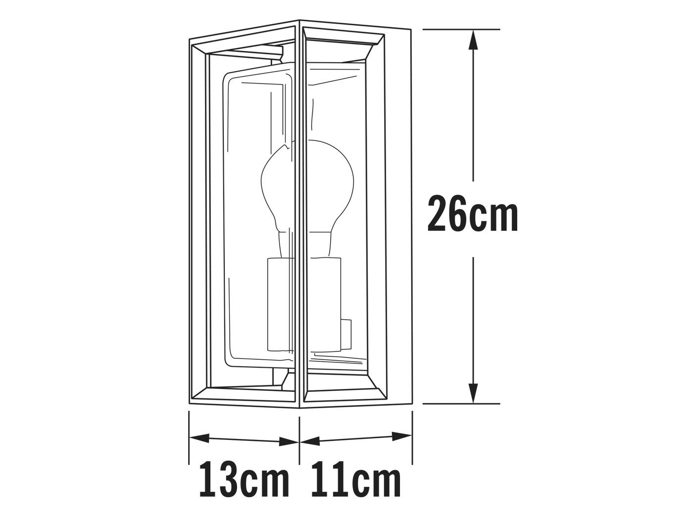 KONSTSMIDE LED Außen-Wandleuchte, LED wechselbar, Warmweiß, Wand-laterne Landhaus-stil, Fassadenbeleuchtung Hauswand, Höhe: 26cm