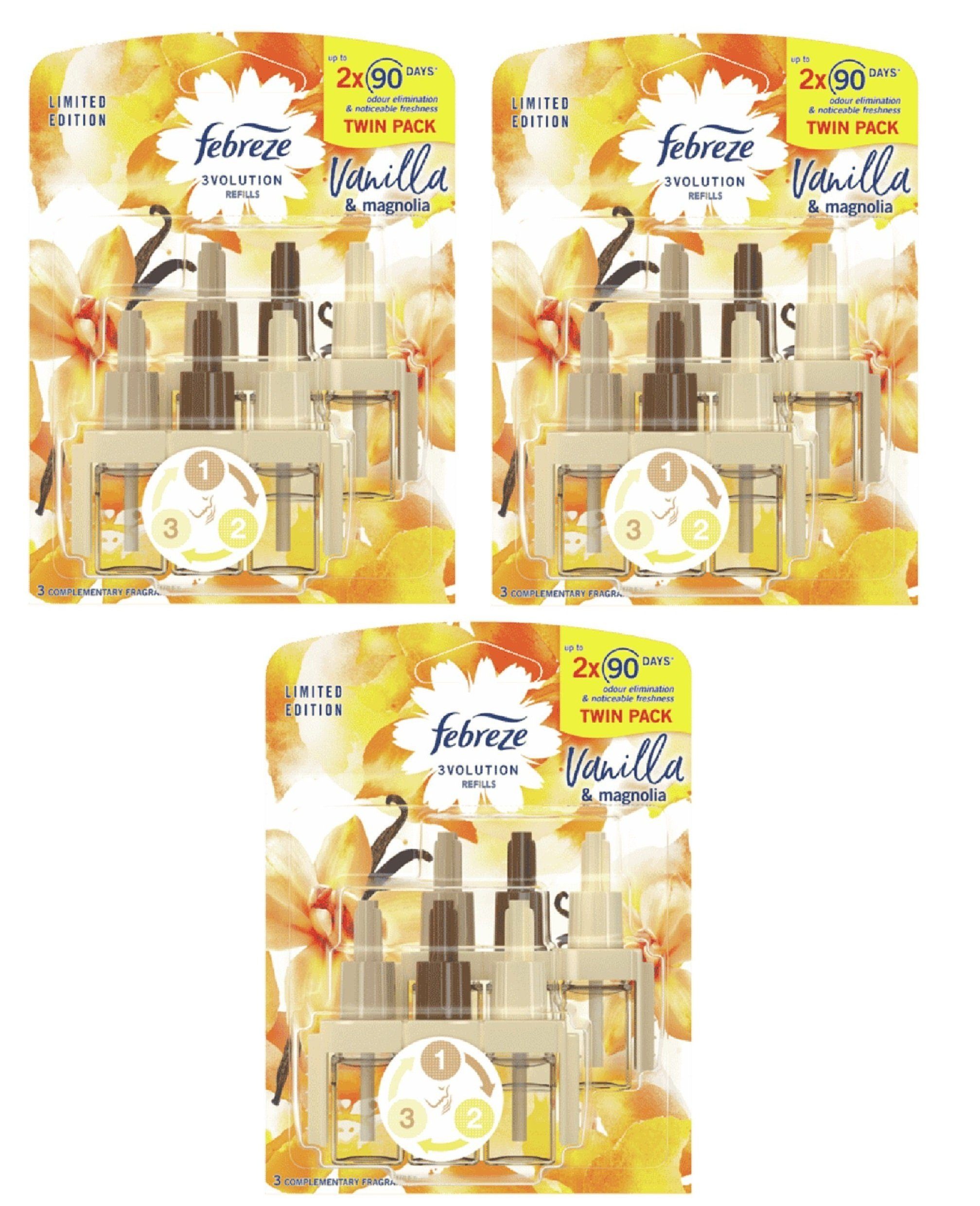 Febreze Raumduft 3Volution Vanilla & Magnolia 6x 20ml Duftölflakon (6-St)