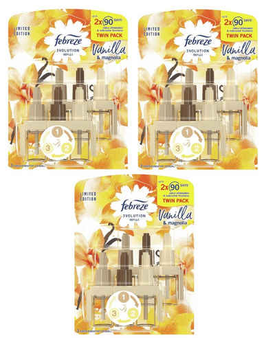 Febreze Raumduft 3Volution Vanilla & Magnolia 6x 20ml Duftölflakon (6-St)