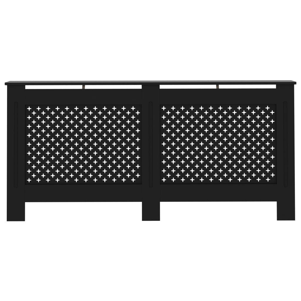 vidaXL Heizkörper Heizkörperverkleidung Schwarz 172x19x81,5 cm MDF