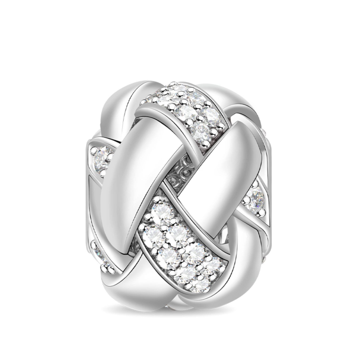 Gnoce Bead Gnoce Charm Zirkonia-Knoten BSCS55 Silber