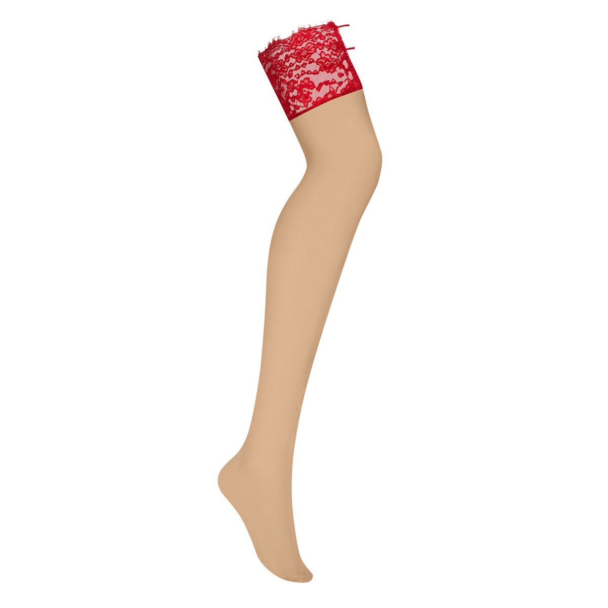Obsessive Strapsstrümpfe OB Rediosa stockings (L/XL,S/M) red 