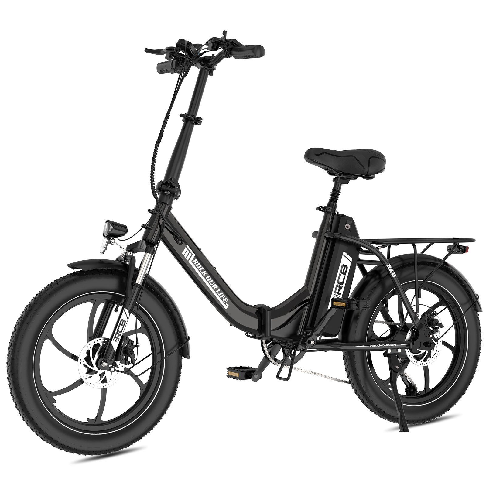 E-Bike RK6 für Pendler,APP,20x3"klappbares Elektrofahrrad,52-80 km,36V 15,6AH