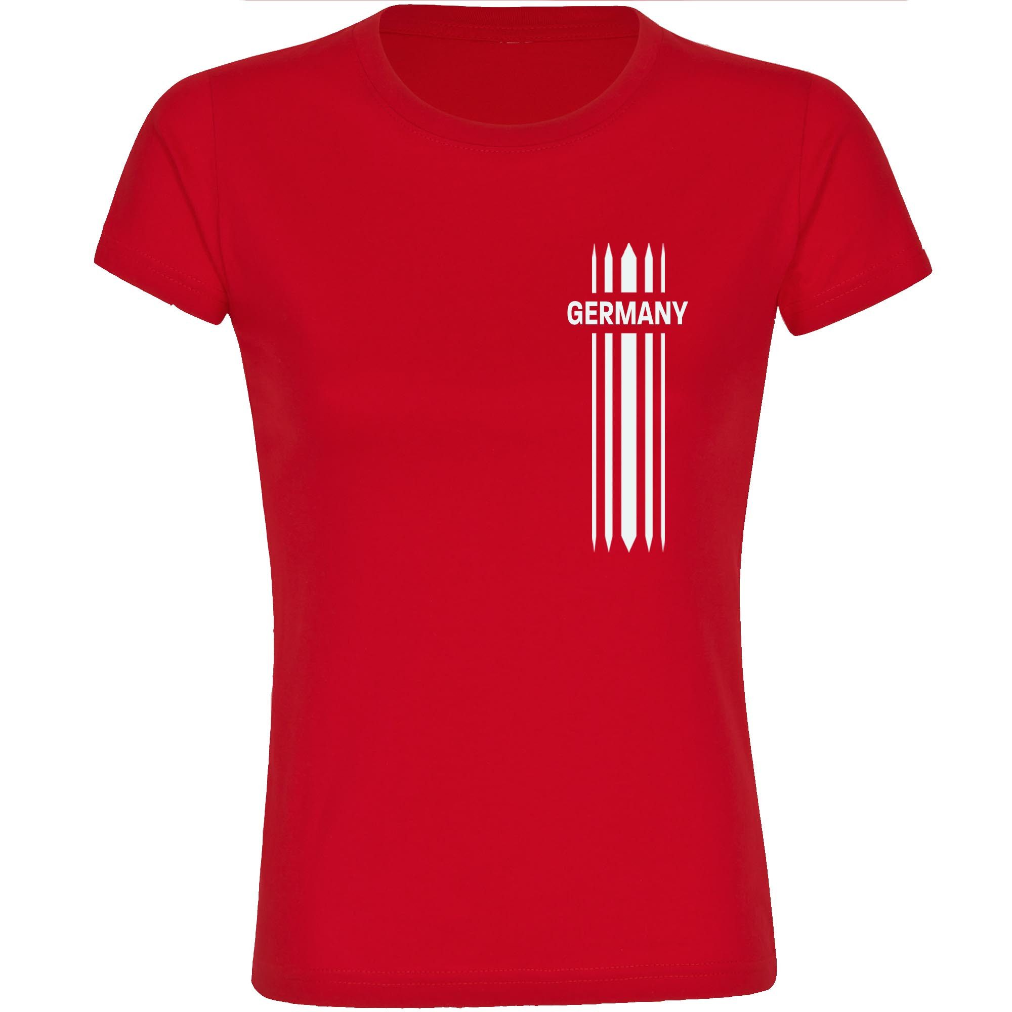 multifanshop T-Shirt Damen Germany - Streifen - Frauen