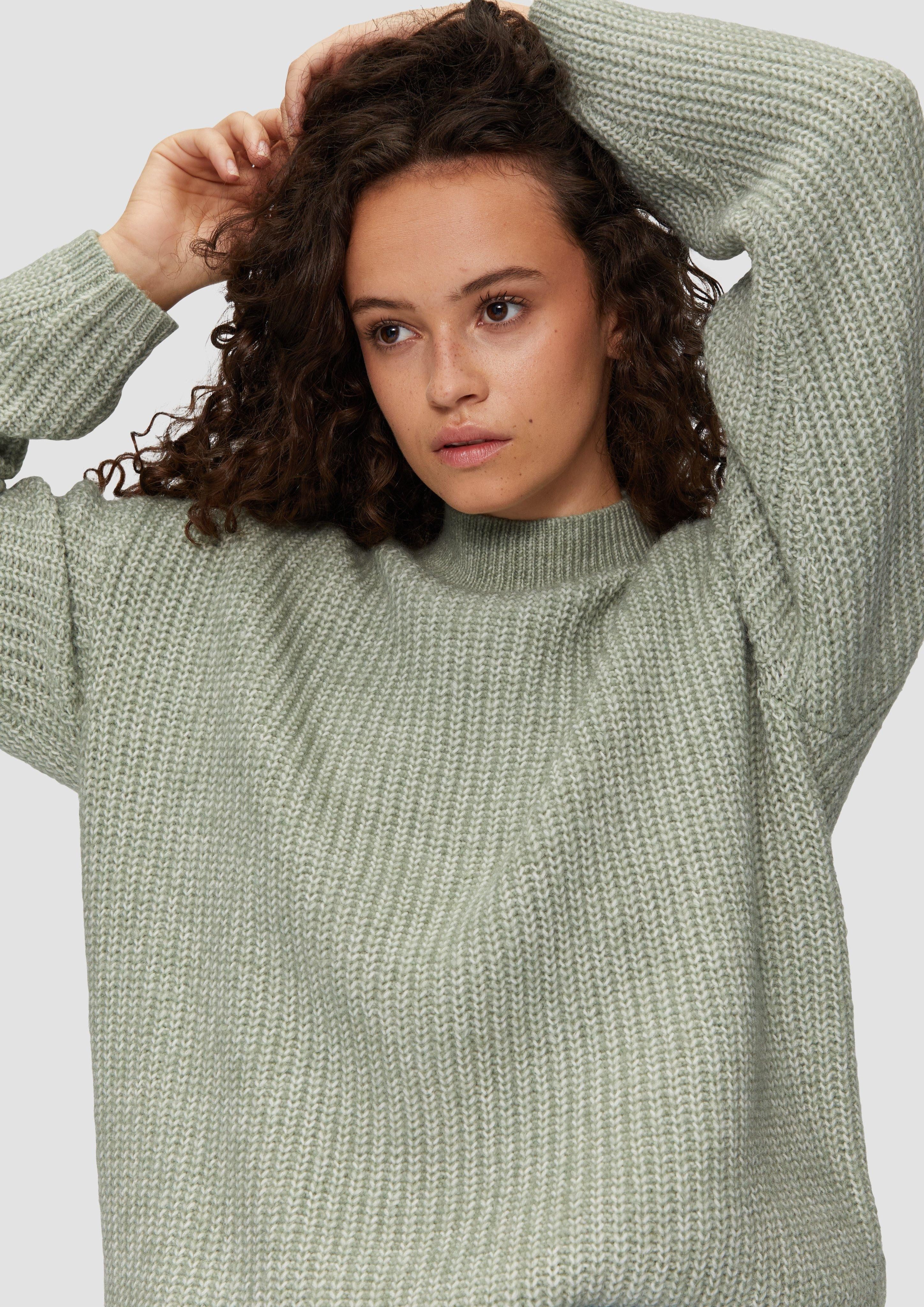 QS Strickpullover Weicher Strickpullover mit Rippstruktur günstig online kaufen