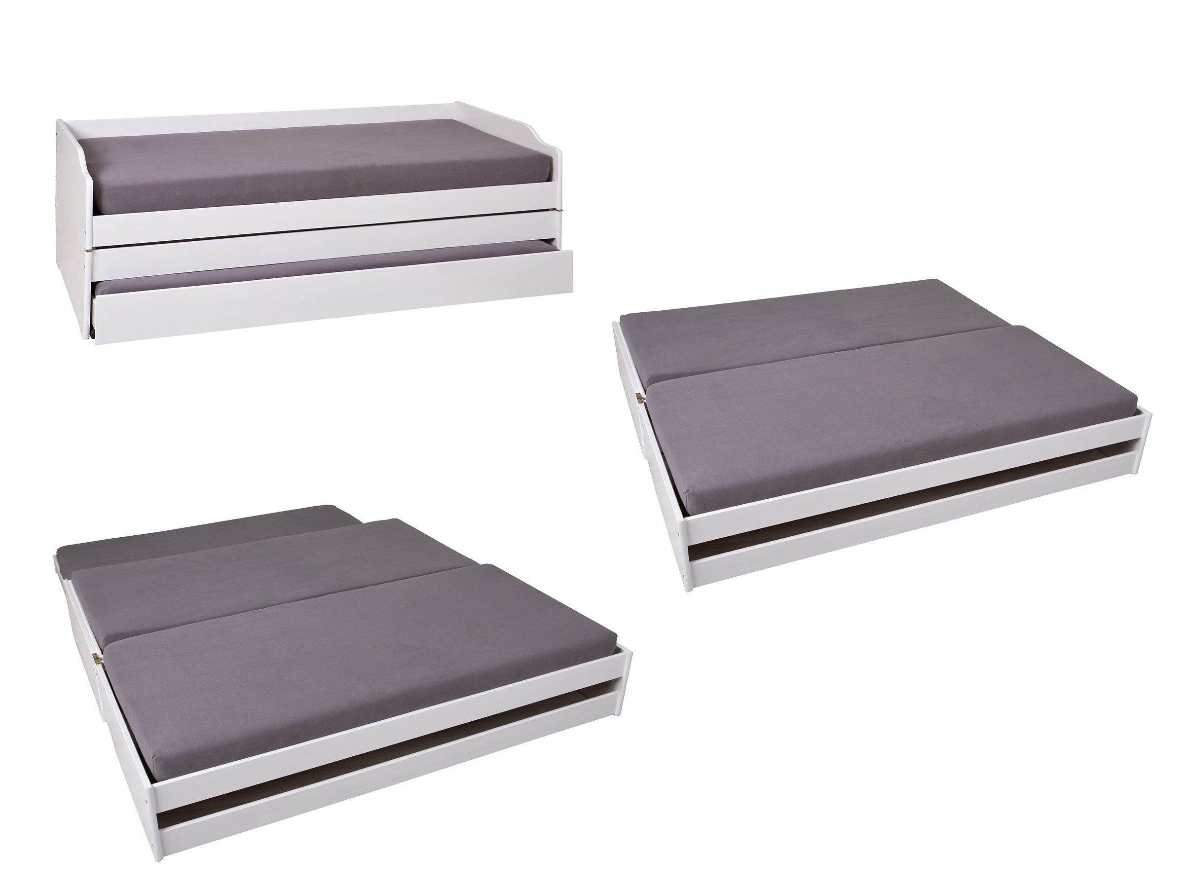 Inter Link Funktionsbett Lotar, 3 Liegeflächen 90x200, aus Massivholz, inkl günstig online kaufen
