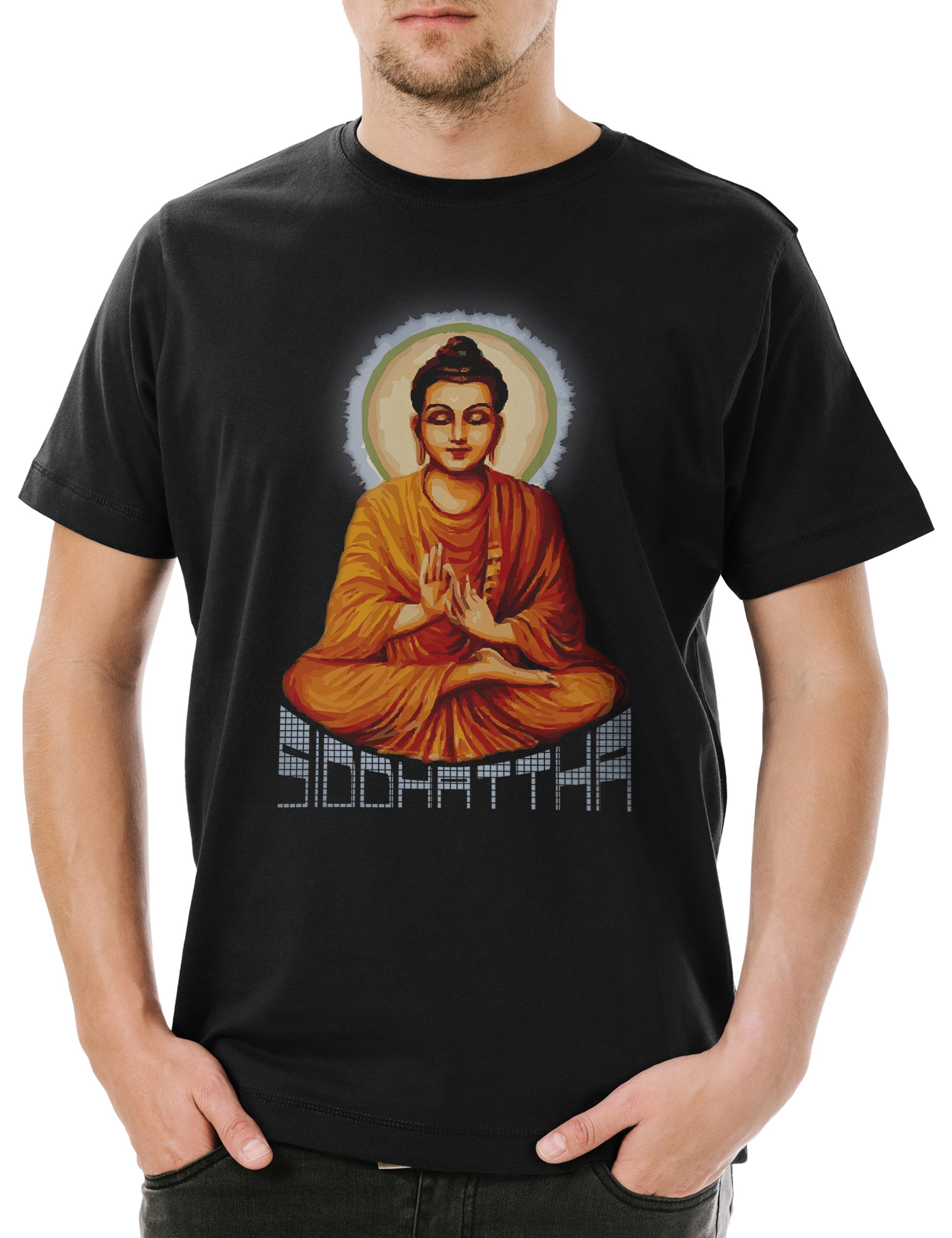 Print-Shirt Siddhattha Gotama Vintage Herren T-Shirt Yantra Hinduism Buddhism