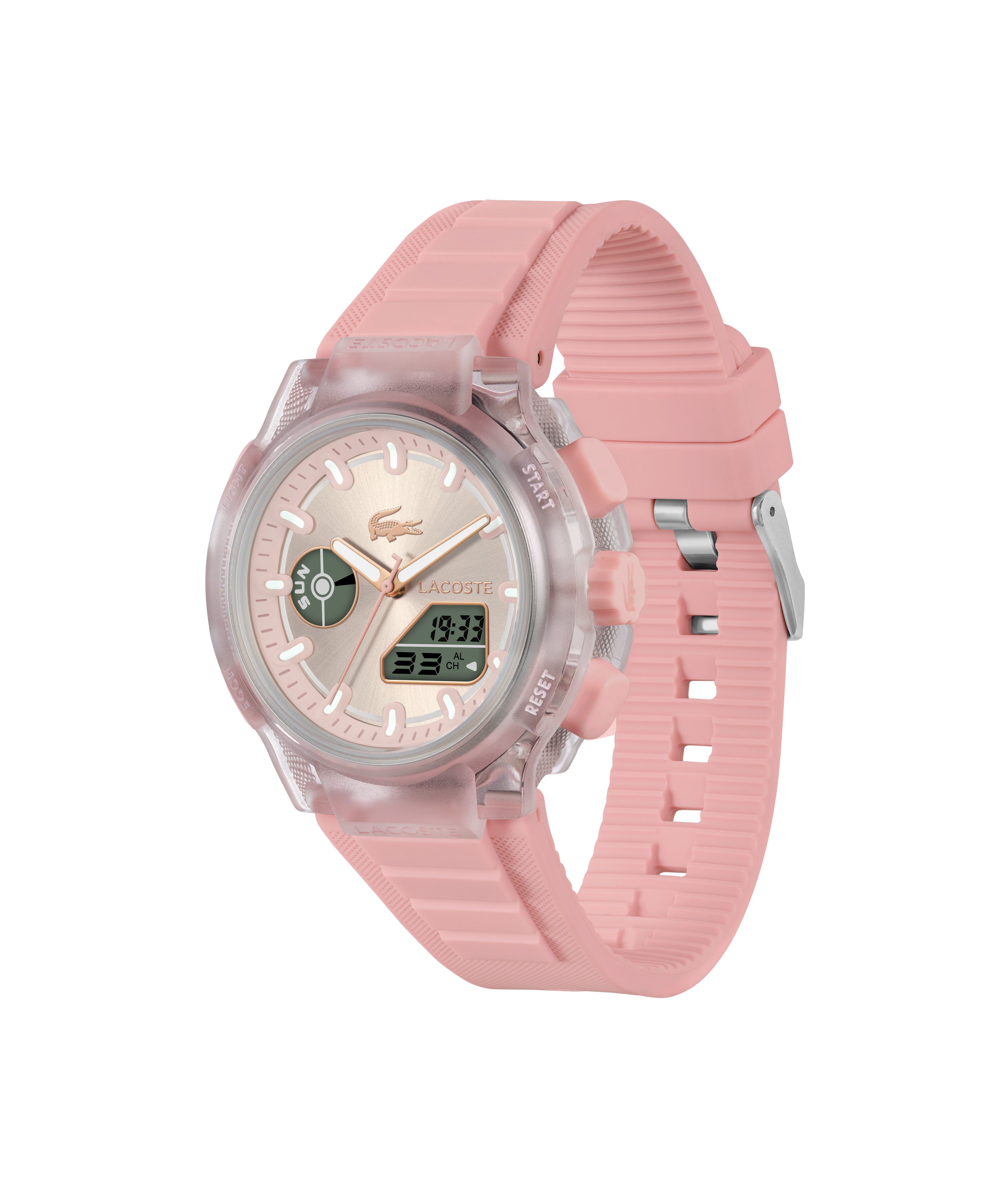 Lacoste Digitaluhr LC33 2001494, Quarzuhr, Armbanduhr, Damenuhr, Herrenuhr, Silikonarmband, analog