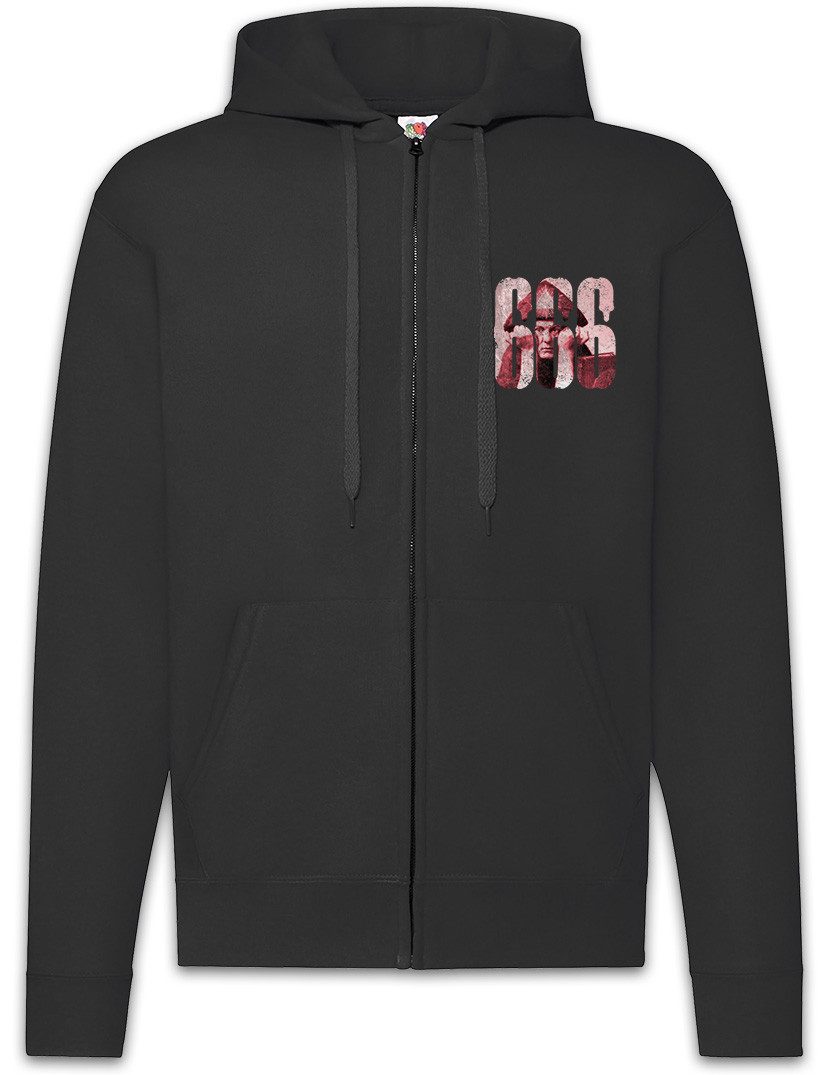 Sweatjacke 666 Aleister Crowley Zipper Hoodie Number Of The Beast OTO Satanic