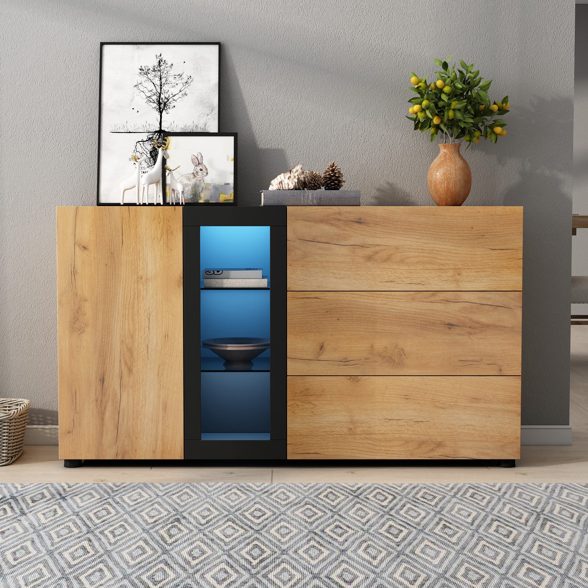 HAUSS SPOLE Sideboard mit 3 Schubladen, günstig online kaufen
