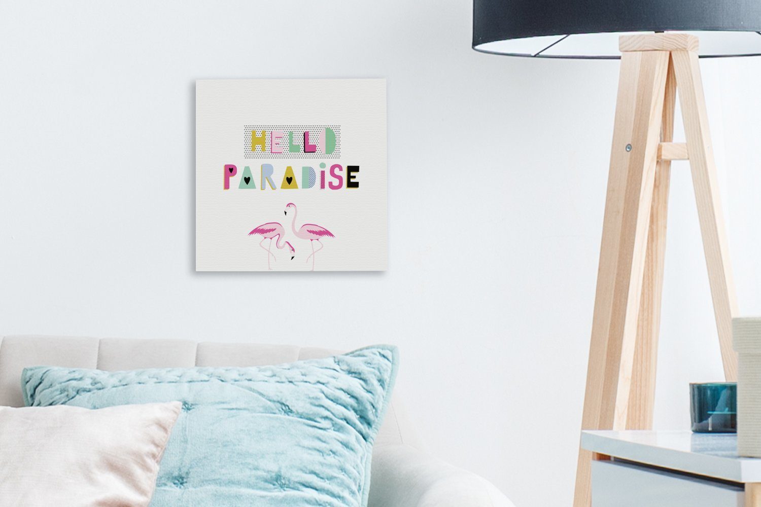 Sommer OneMillionCanvasses® Leinwand St), Flamingo Bilder für Wohnzimmer - Rosa, Leinwandbild (1 Schlafzimmer -