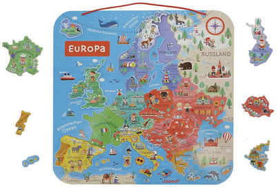 Janod Puzzle Magnetisches Puzzle Europa, 40 Puzzleteile