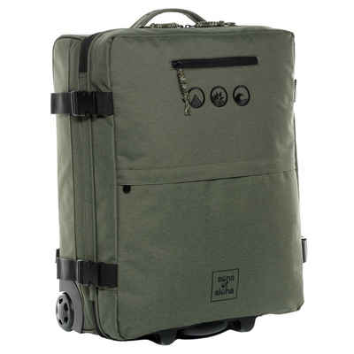 SONS OF ALOHA Koffer »KANE«, Handgepäck Roll-Koffer & Rucksack in Einem - recyceltes PET, olive-grün