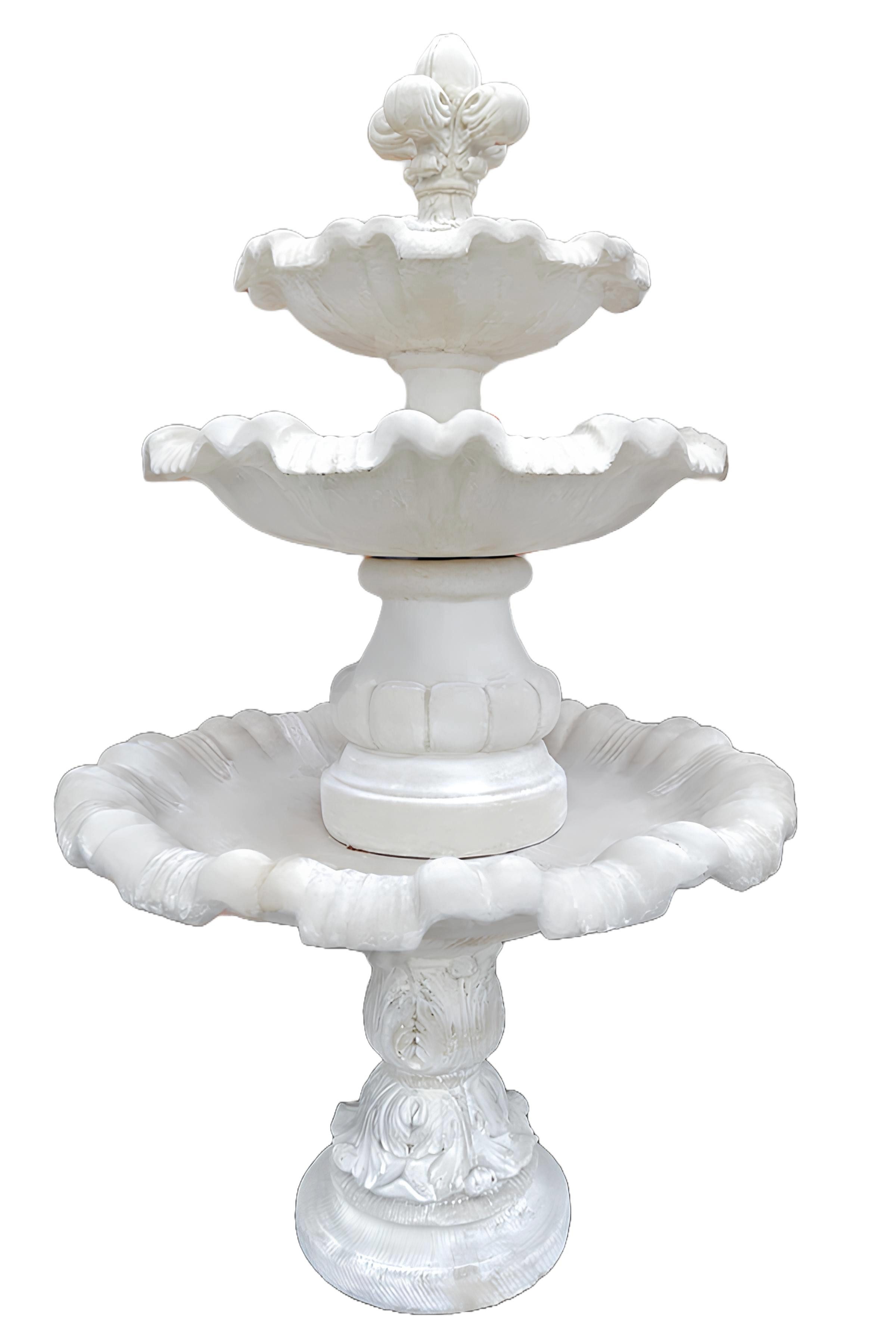 Xlmoebel Gartenbrunnen Zierbrunnen aus Steinguss mit eleganter Fontäne für den Garten, (Artikel 1103), Hergestellt in Europa