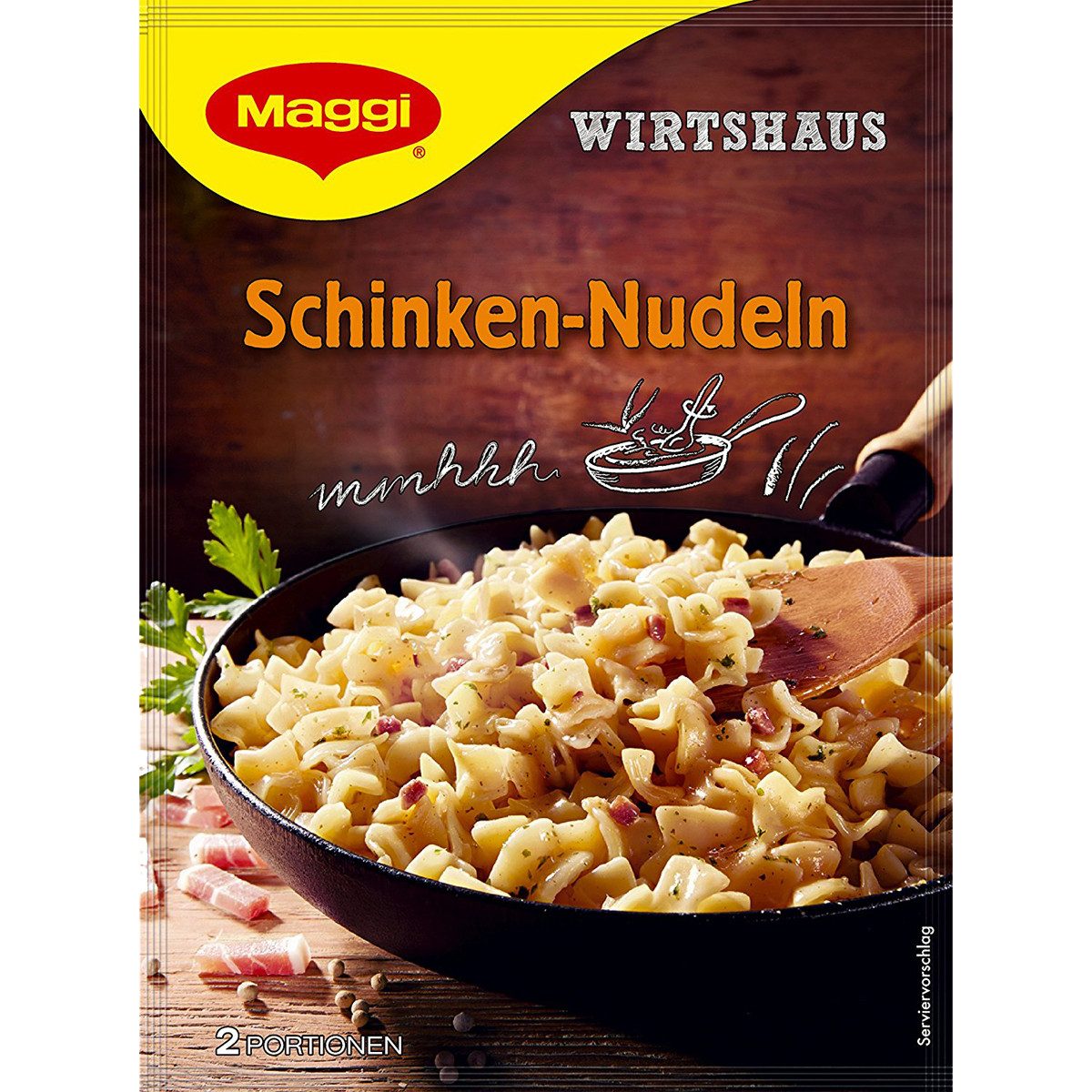 MAGGI Saucen, Maggi Wirtshaus Schinken Nudeln deftig mit Röstzwiebeln und Speck 168g