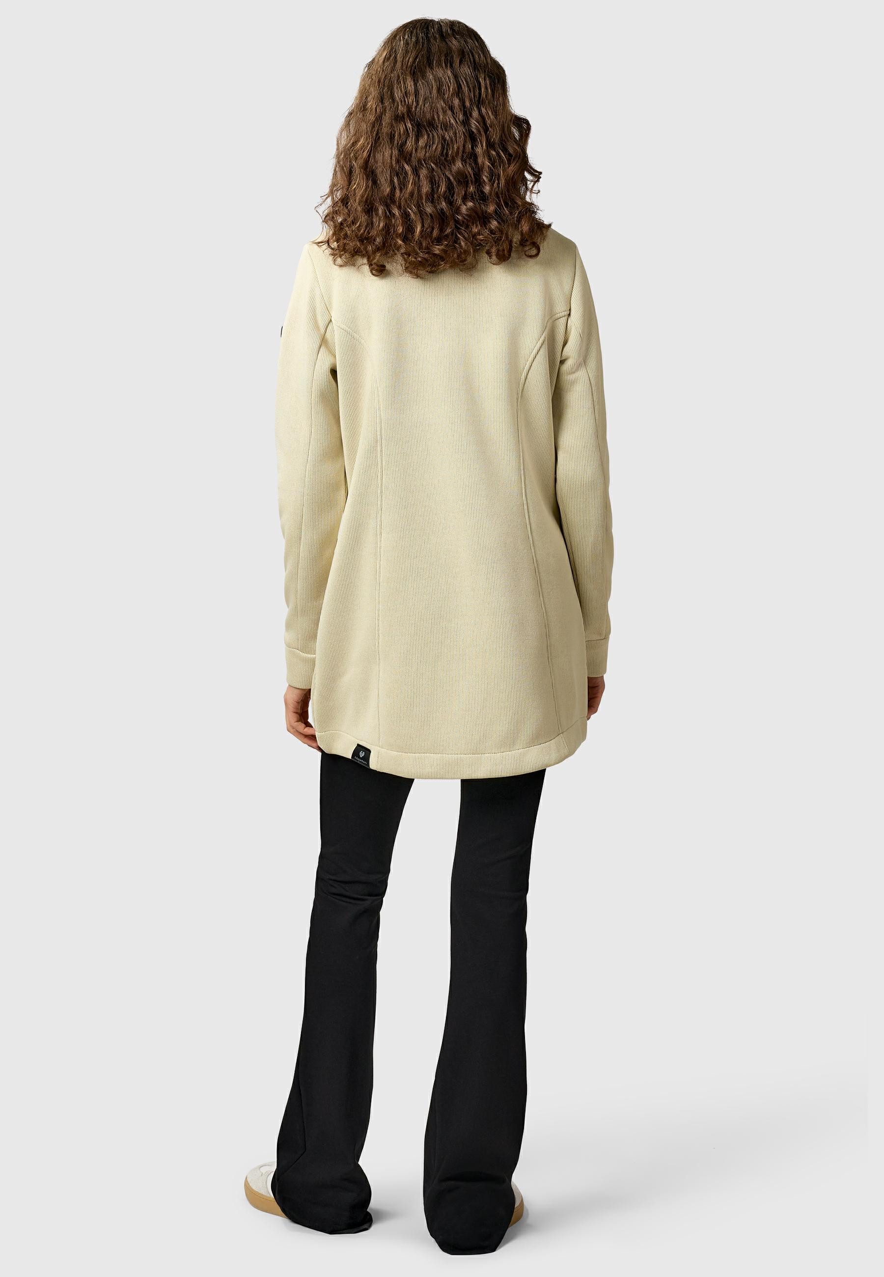 Ragwear Sweatjacke Letrice Bonded Elegante Zip-Jacke mit hohem Kragen in Feinstrickoptik
