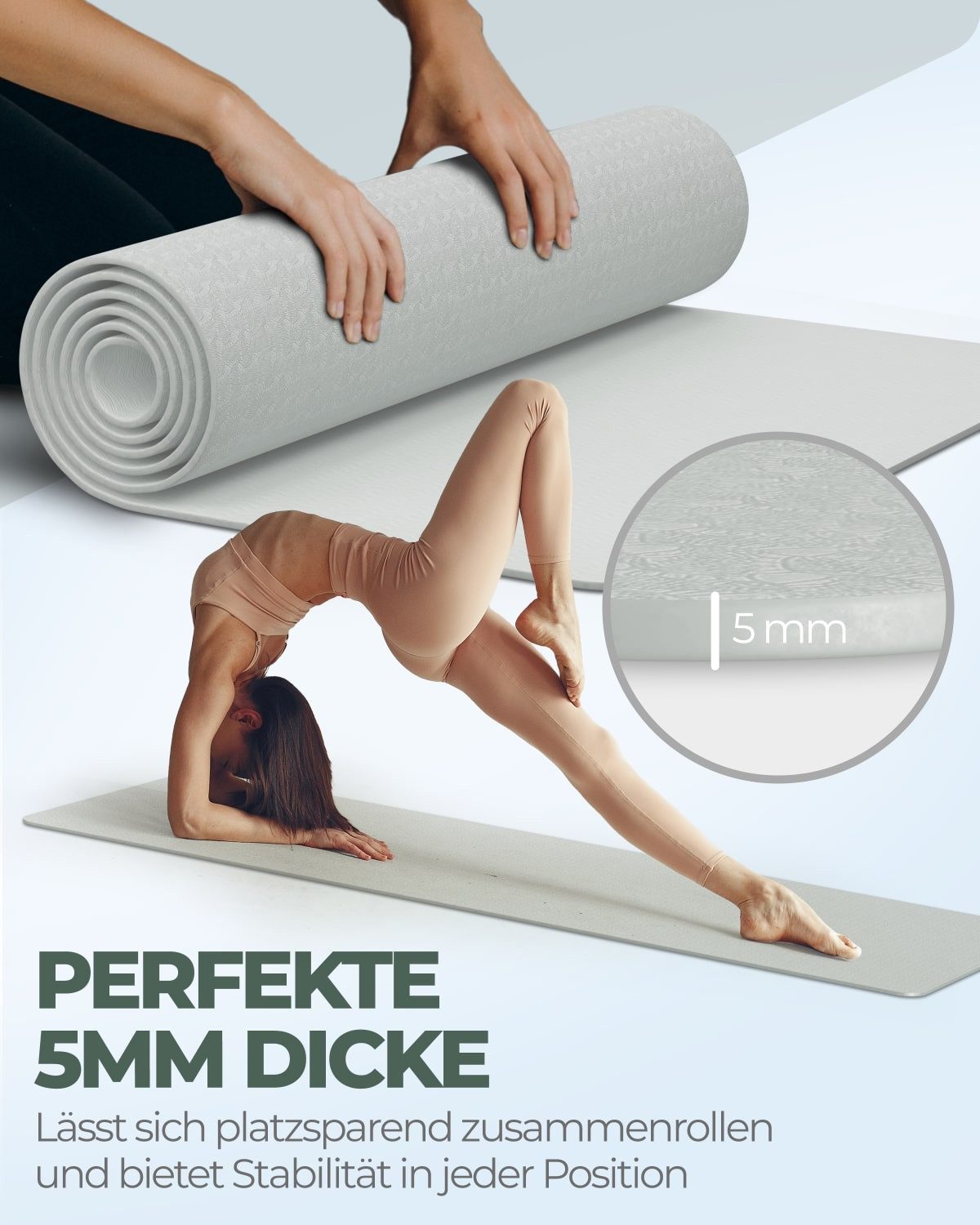 Fitleap Yogamatte aus umweltfreundlichem TPE-Schaum. Sehr rutschfeste, hypoallergene un…