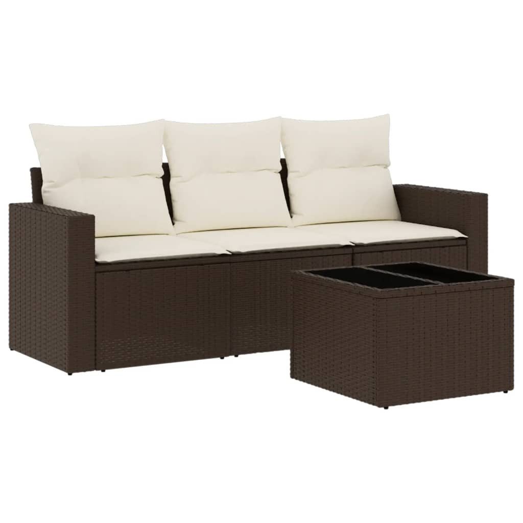 vidaXL Gartenlounge-Set 4-tlg. Garten-Sofagarnitur mit Kissen günstig online kaufen
