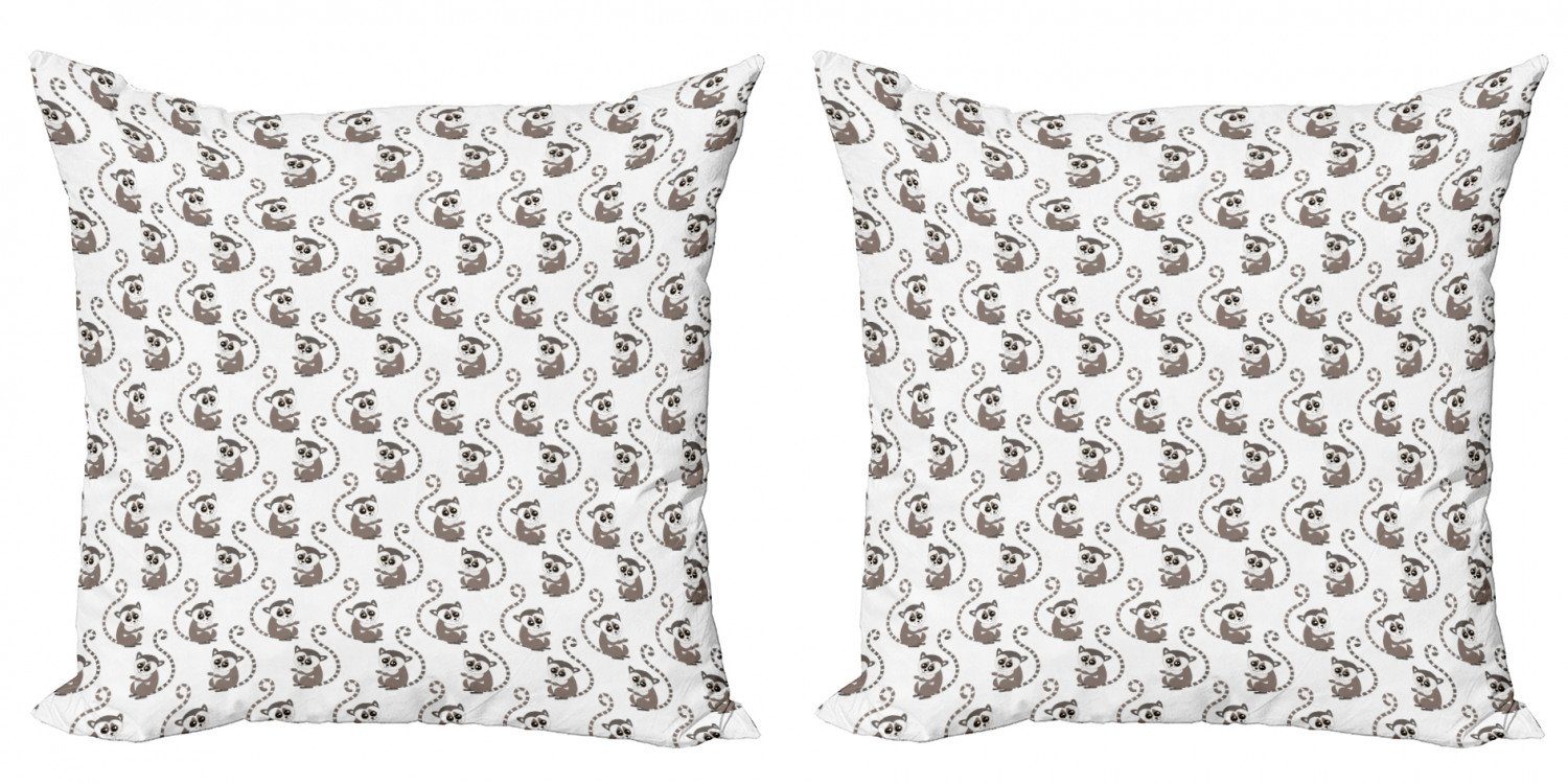 Kissenbezüge Modern Accent Doppelseitiger Digitaldruck, Abakuhaus (2 Stück), Lemur Lustige Baby-Affe-Cartoon
