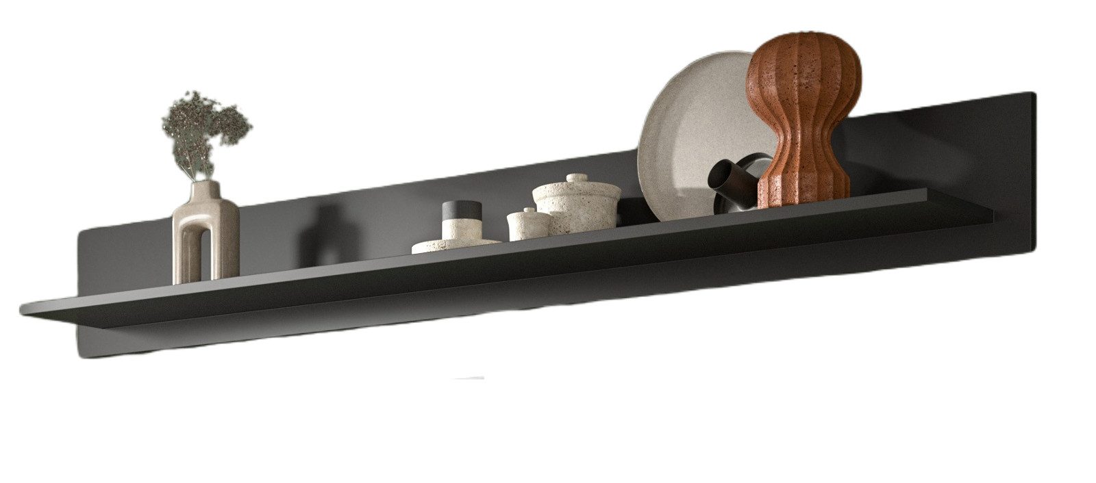 Inn.Furn Wandregal Madea, Wandboard in mattem Grau, Melaminbeschichtet